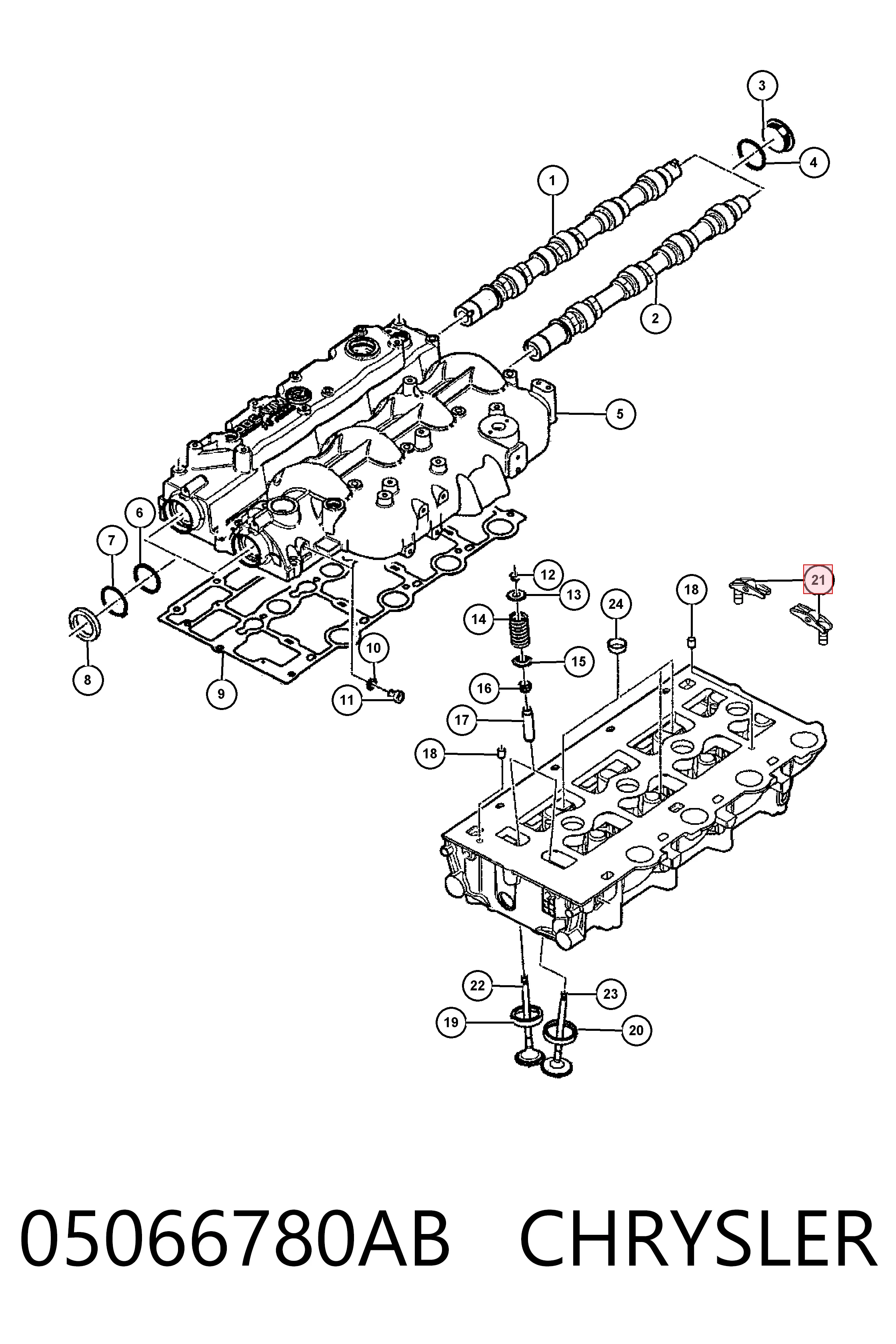 Рокер клапана Fiat/Alfa/Lancia K05066780AB ціна, від 18.44 USD
