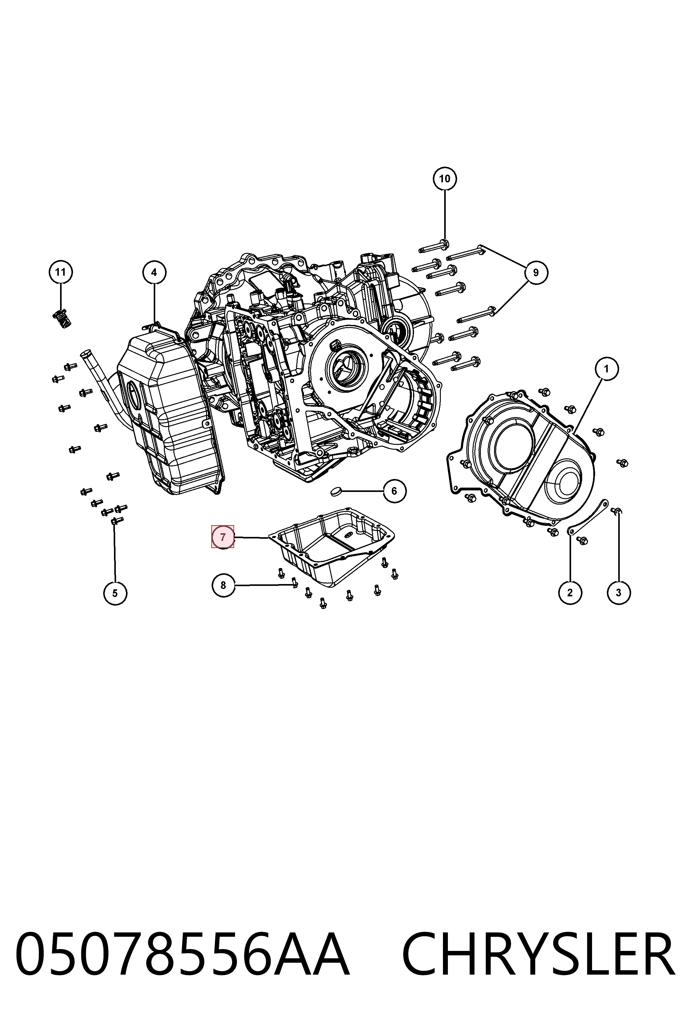 05078556AA Chrysler Піддон АКПП