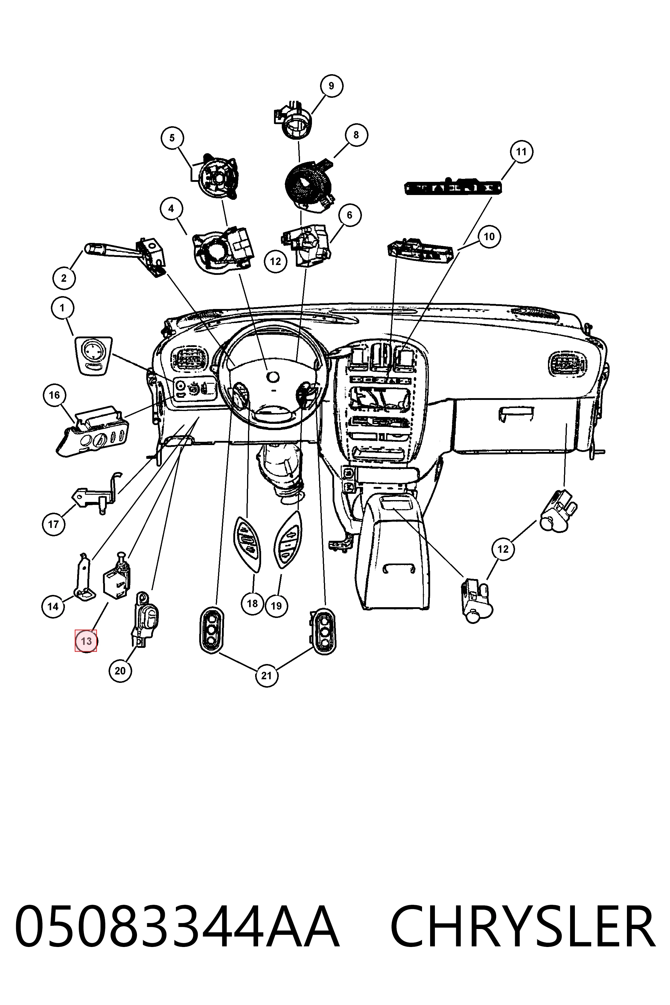 Кнопка стоп-сигналу Fiat/Alfa/Lancia K05016294AD ціна, від 11.25 USD