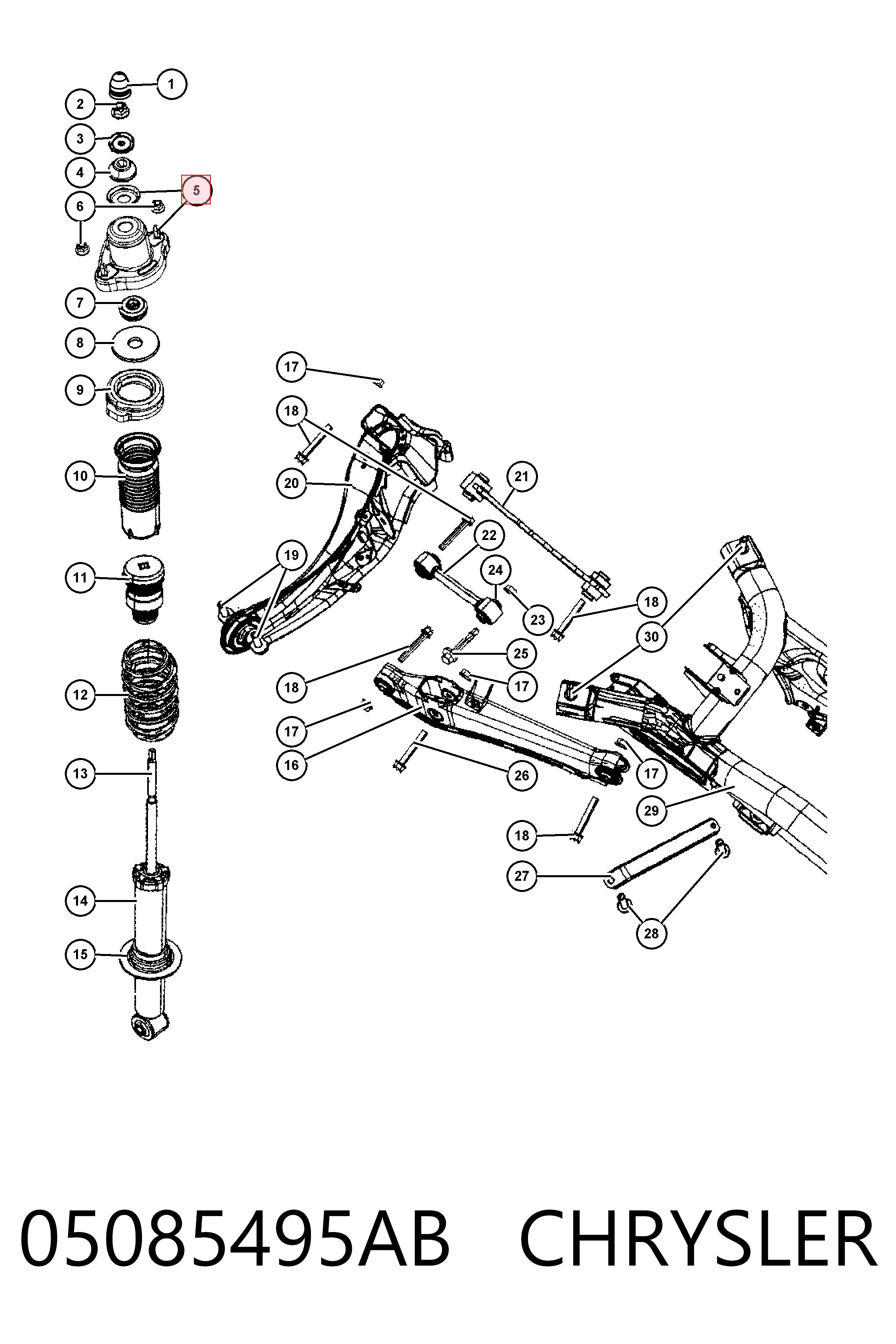 K05085495AA Fiat/Alfa/Lancia Опора амортизатора
