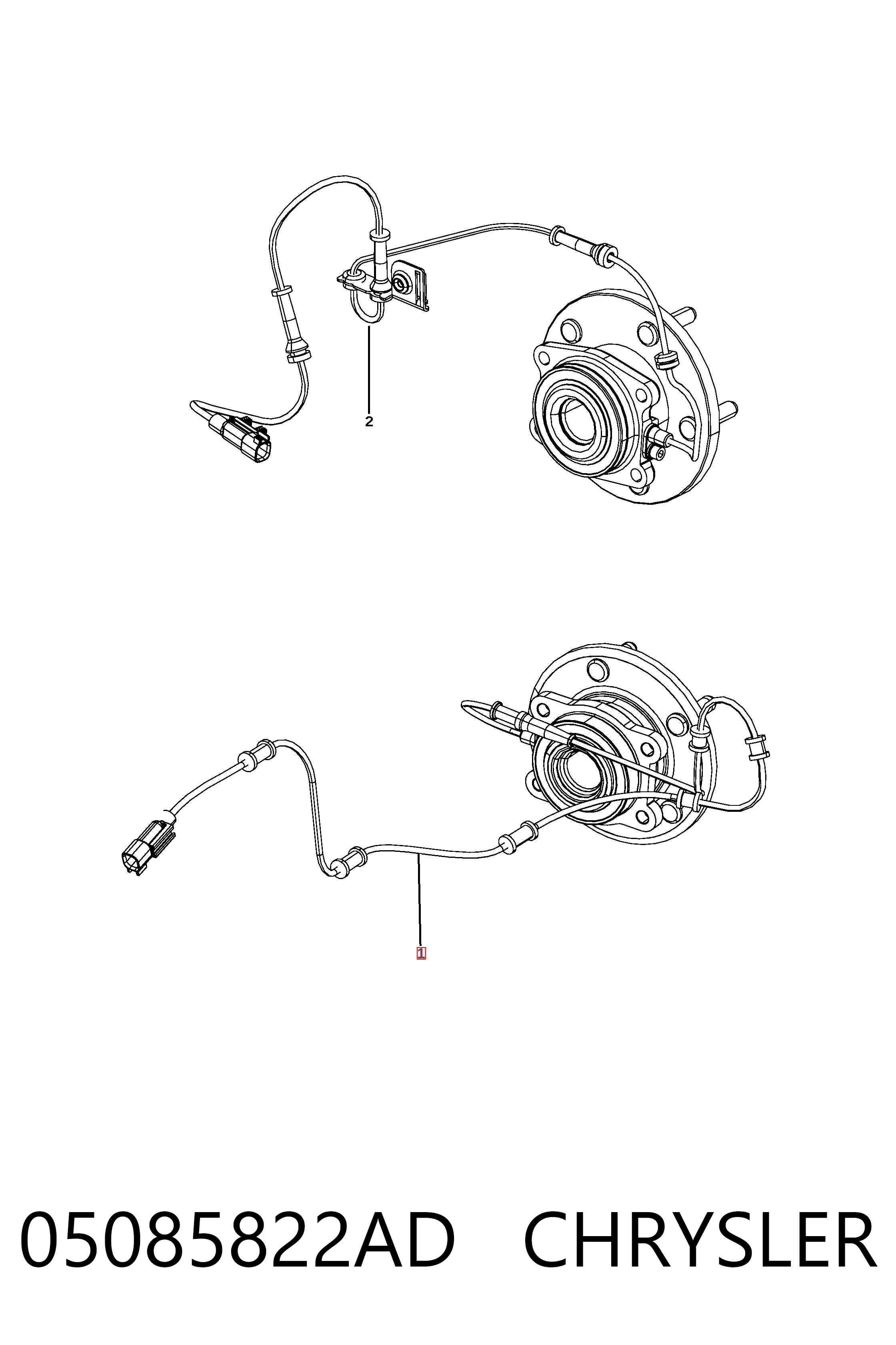 05085822AD Chrysler Датчик АБС (ABC) передній, правий