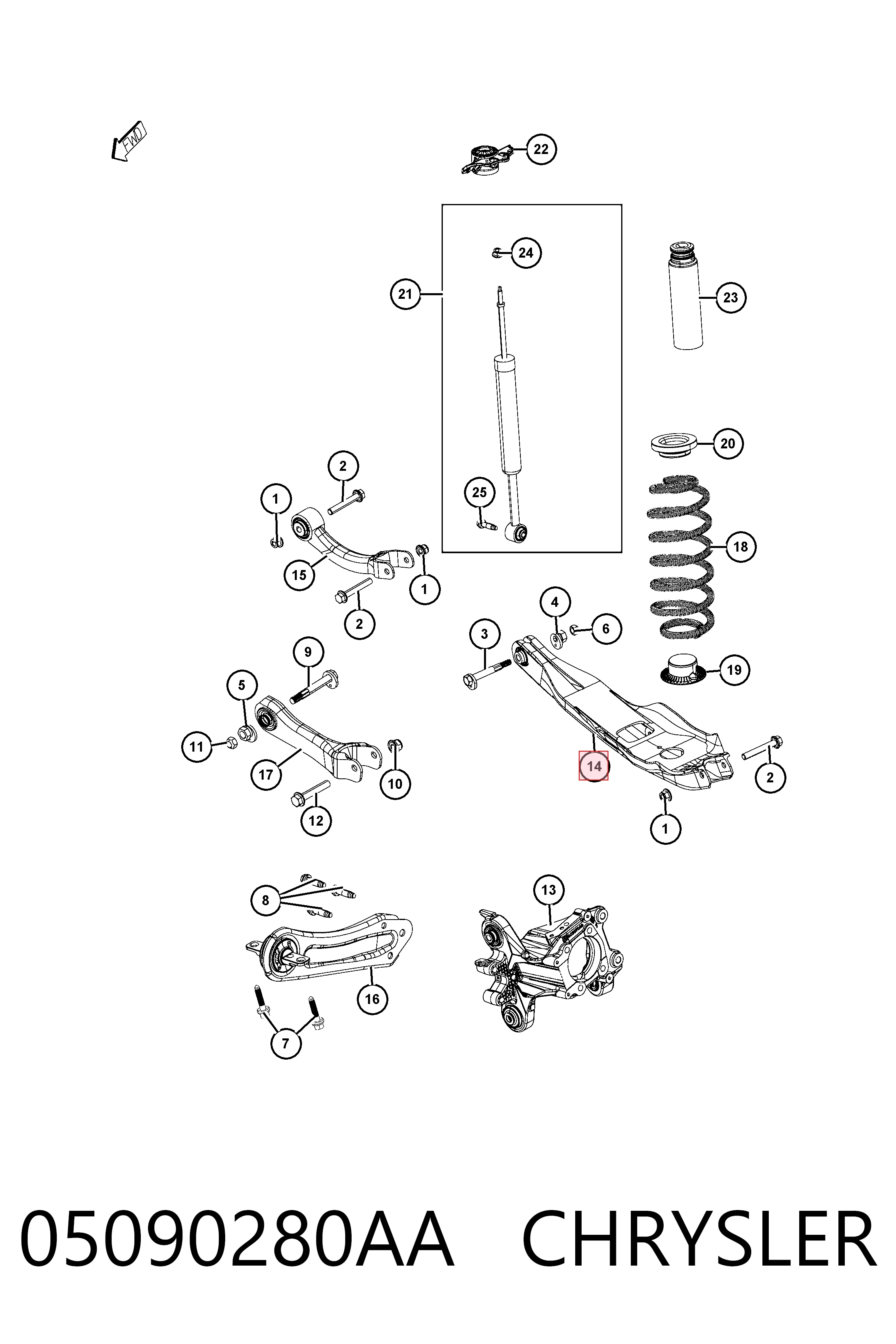 K05090041AF Fiat/Alfa/Lancia Важелі задньої підвіски
