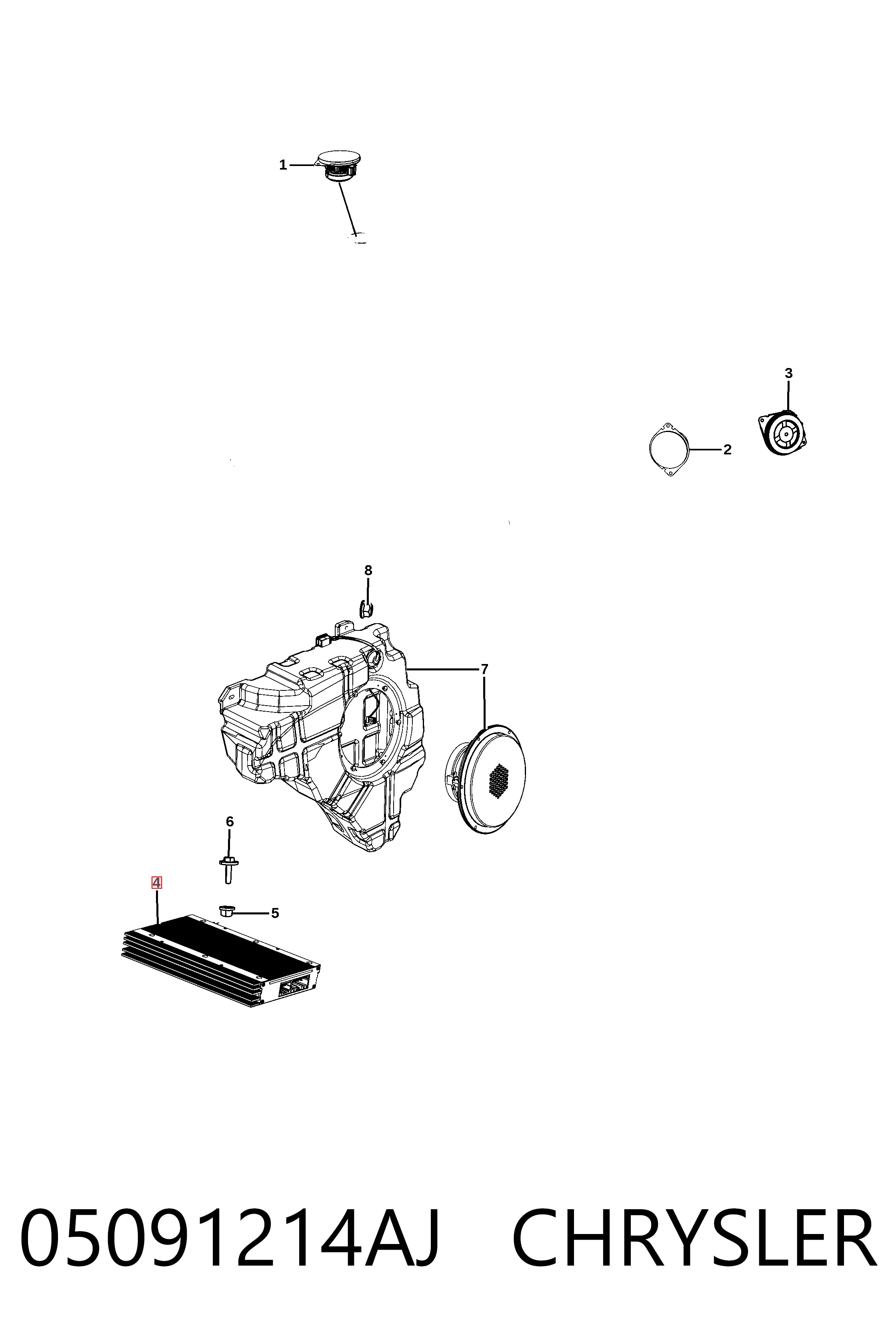 Підсилювач звуку аудіосистеми Fiat/Alfa/Lancia K68248754AE ціна, від 47.51 USD