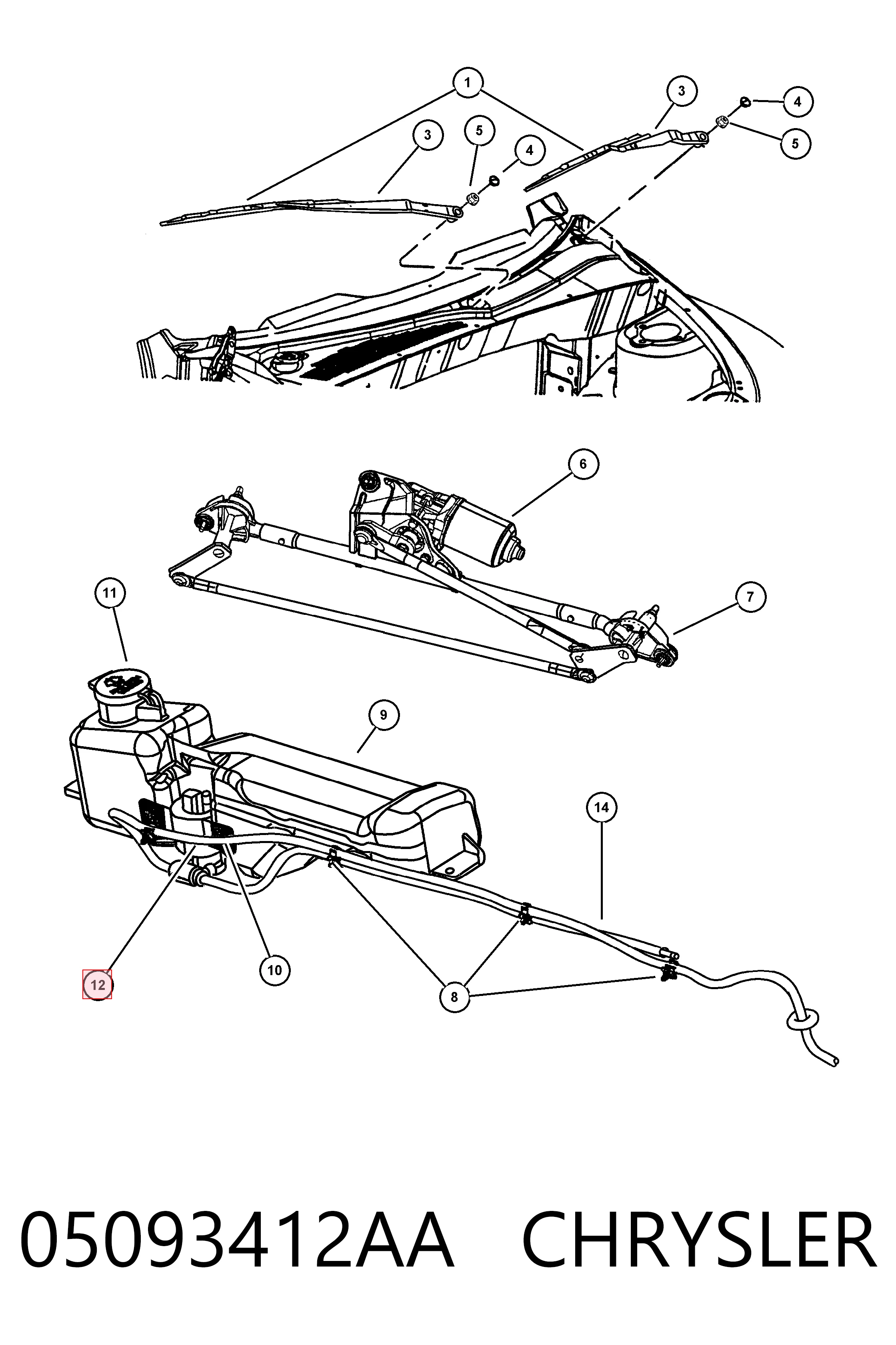 Моторчик омивача переднього скла Ford Edge I позашляховик (U387) (2006 - 2014) ціна, від 31.67 USD