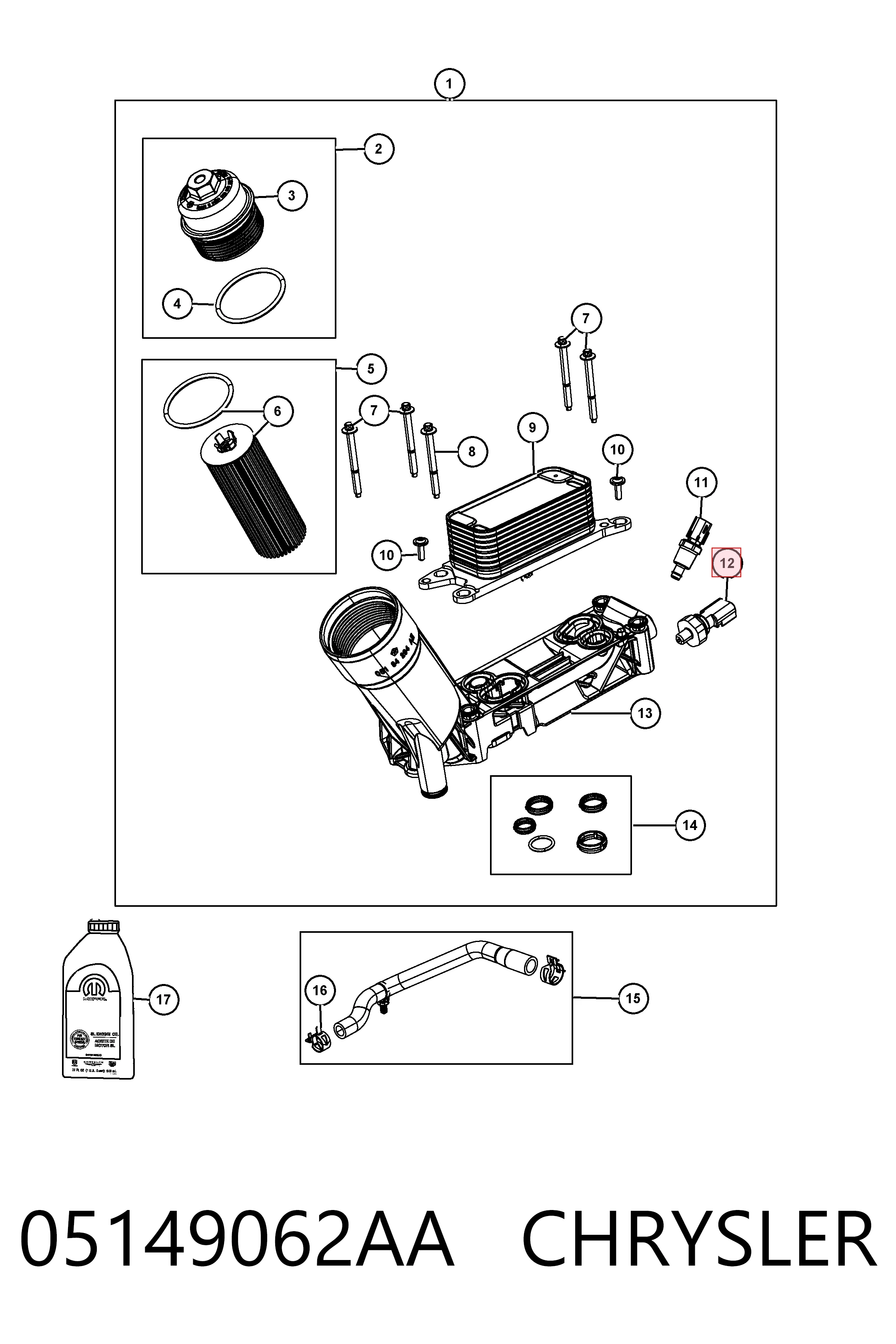 K05149062AB Fiat/Alfa/Lancia Датчик показника тиску масла