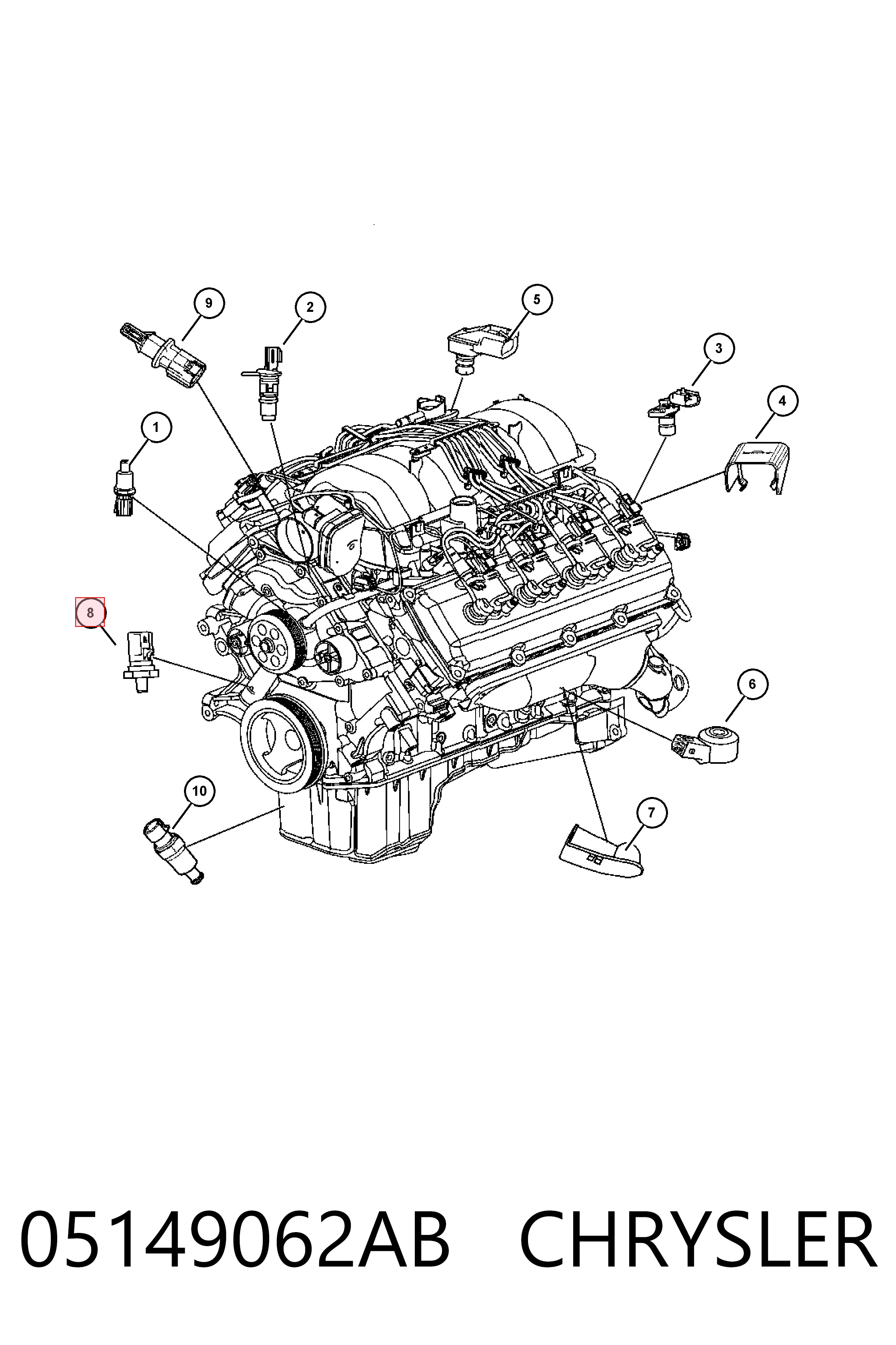 05149062AB Chrysler Датчик показника тиску масла