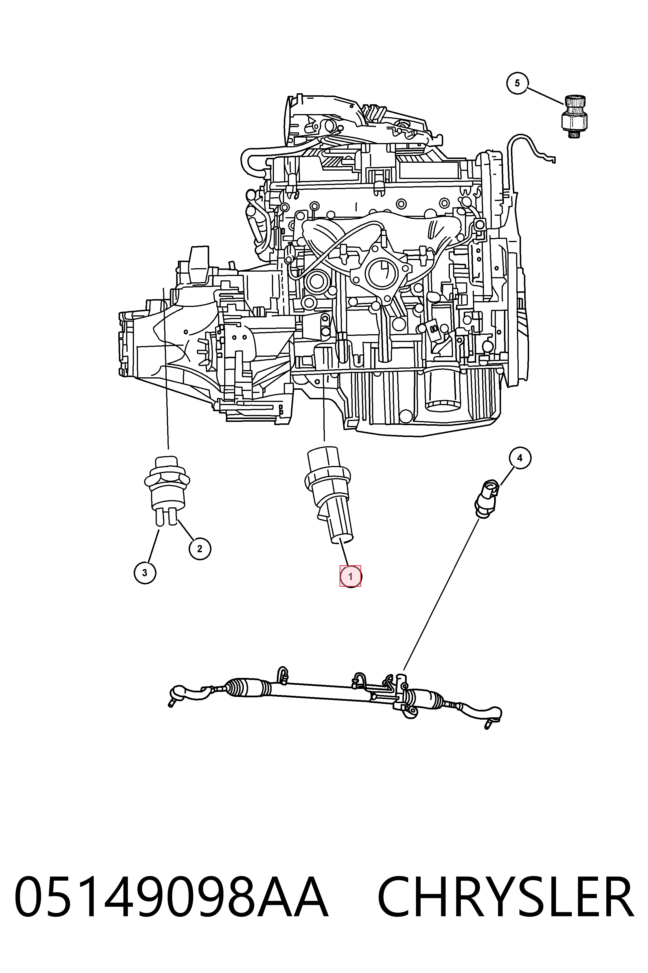 Датчик тиску масла 04608303AB Mitsubishi