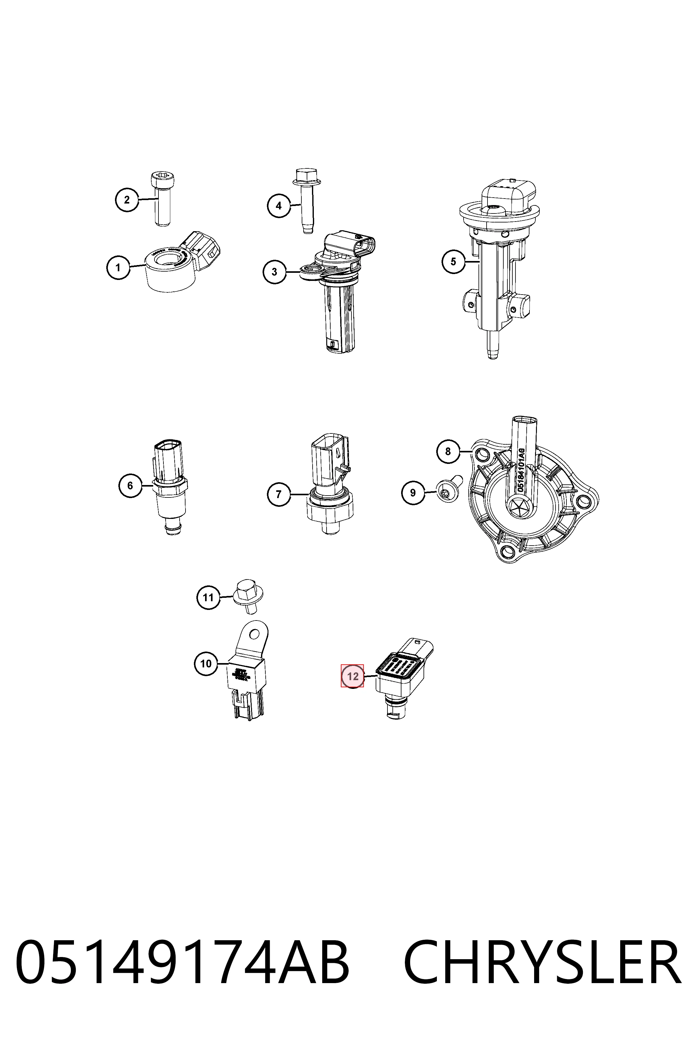 05149174AB Chrysler Датчик наддува