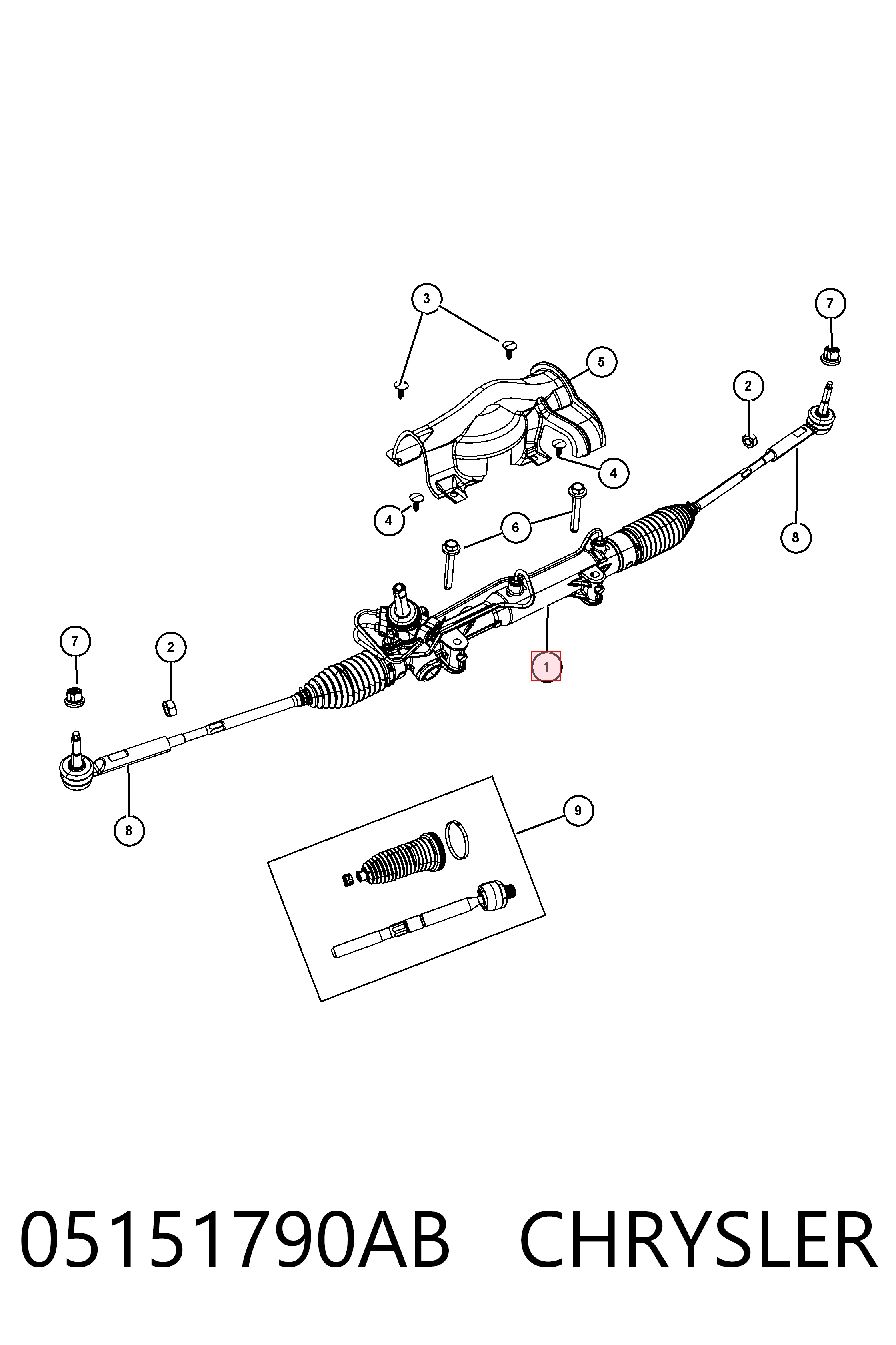 Управління рульове в зборі Fiat/Alfa/Lancia K05151705AF ціна, від 378.64 USD
