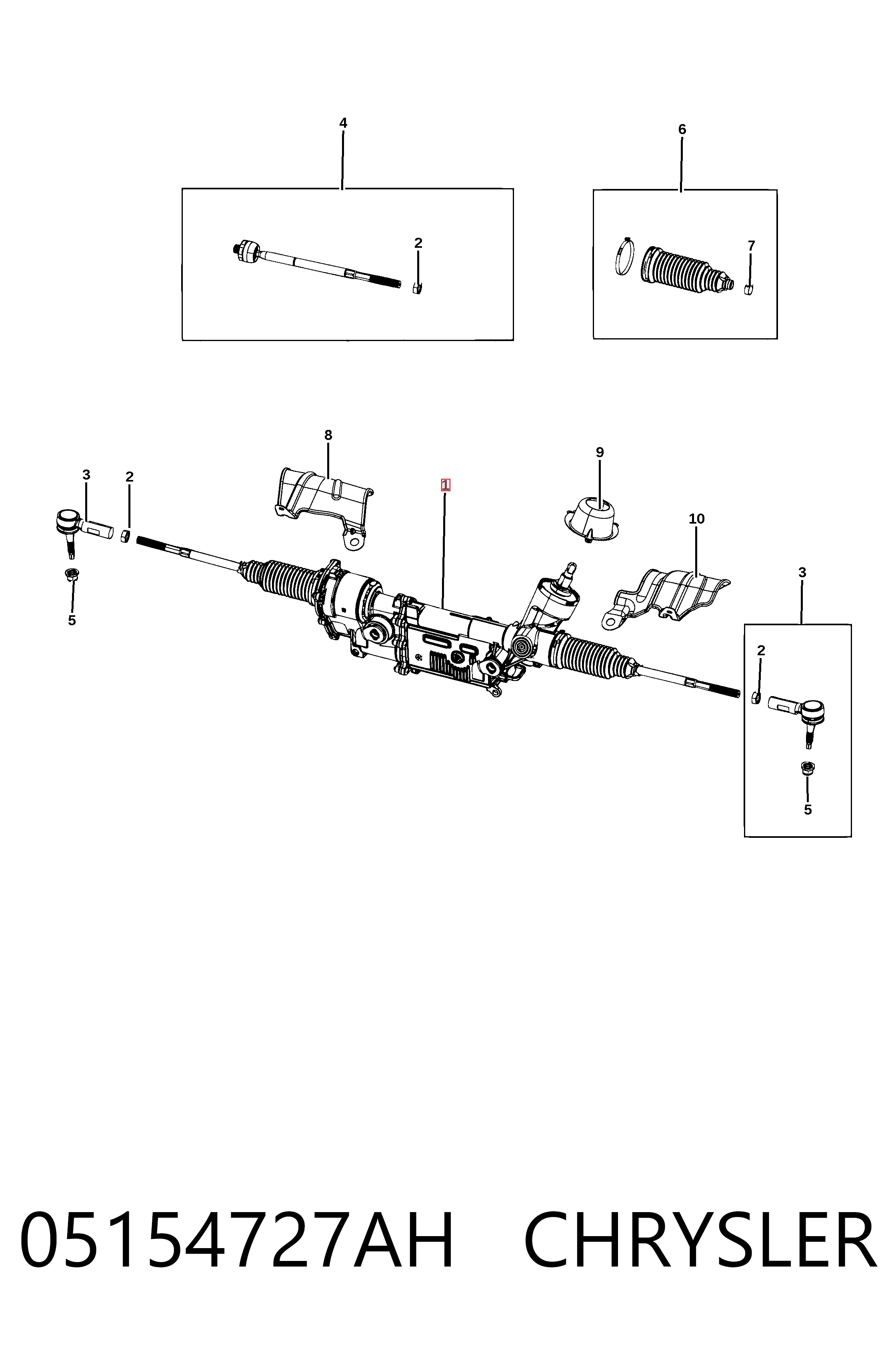 K68323541AA Fiat/Alfa/Lancia Рейковий рульовий механізм
