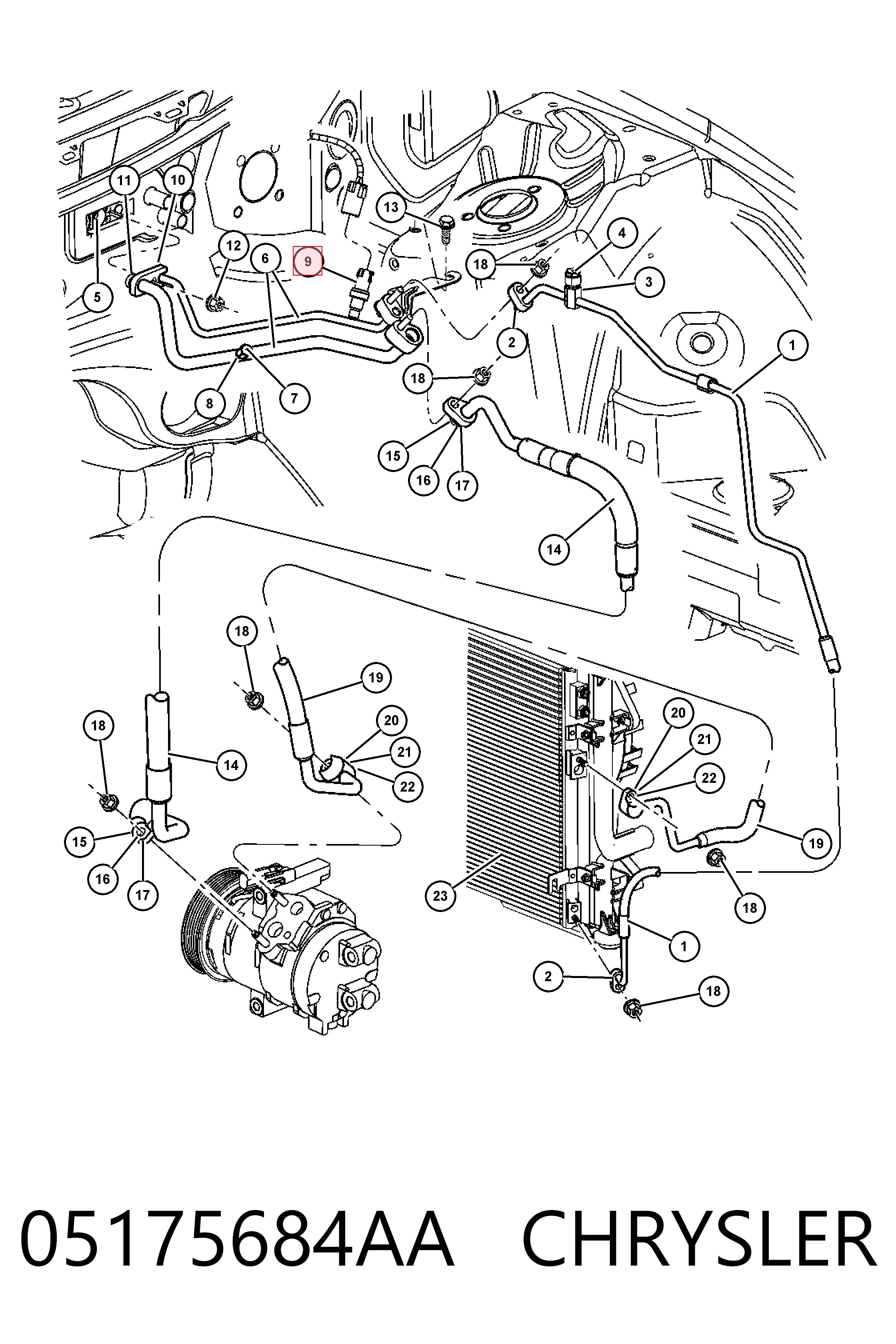 Датчик абсолютного тиску кондиціонера Fiat/Alfa/Lancia K05174039AB ціна, від 21.18 USD
