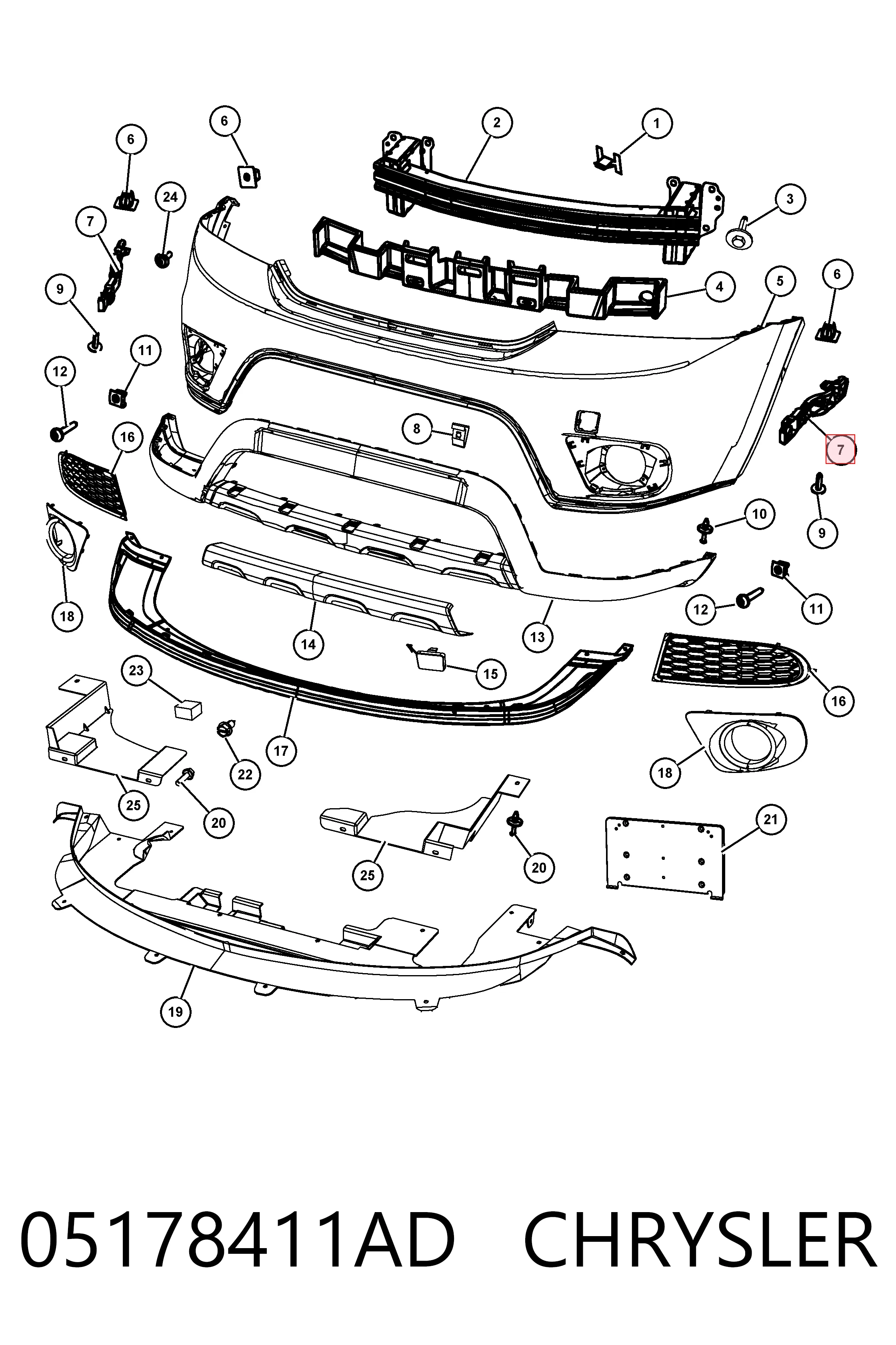 Кріплення бампера KLARKSONAS PDG44006L ціна, від 6.10 USD