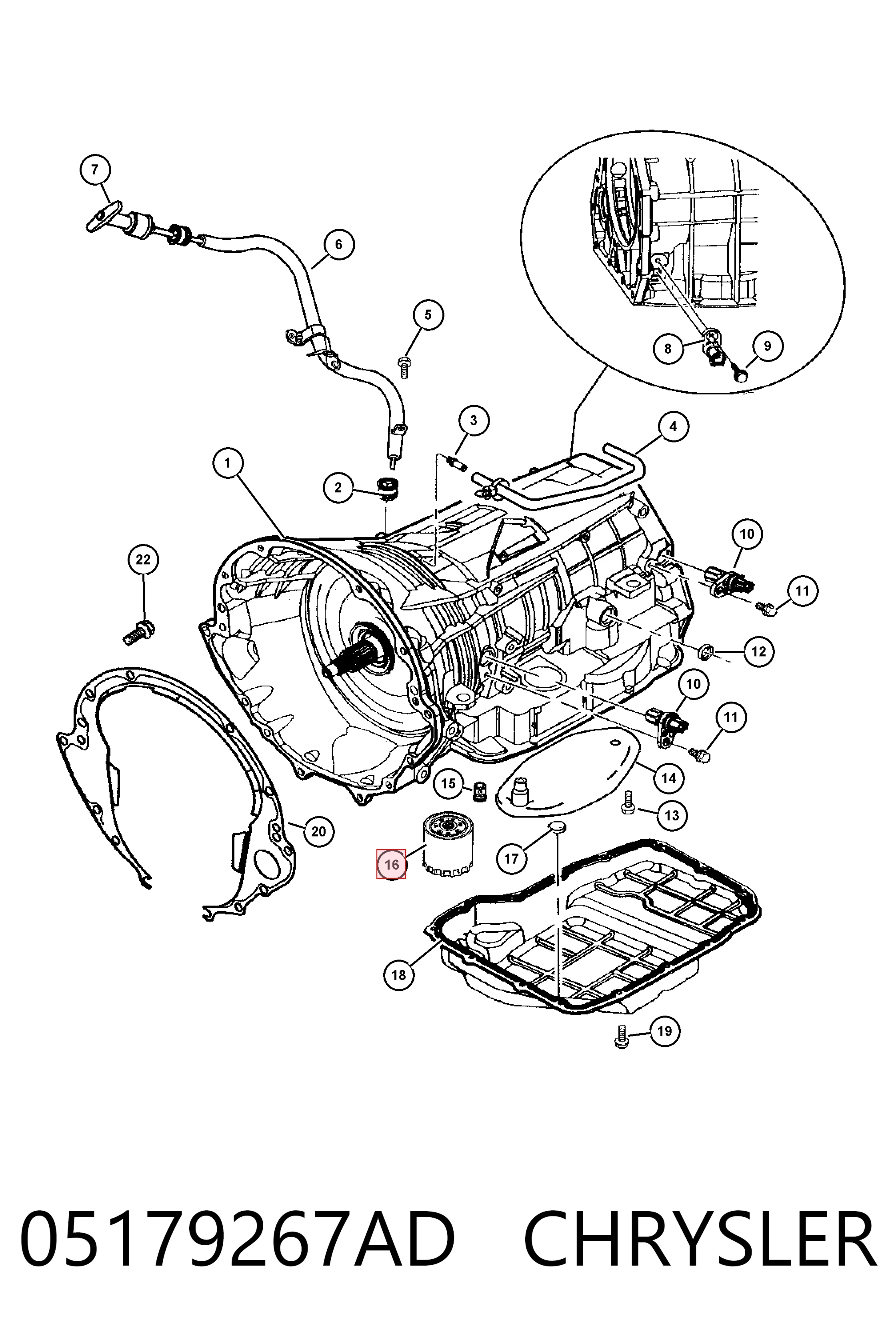 Фільтр АКПП 5179267AC Fiat/Alfa/Lancia