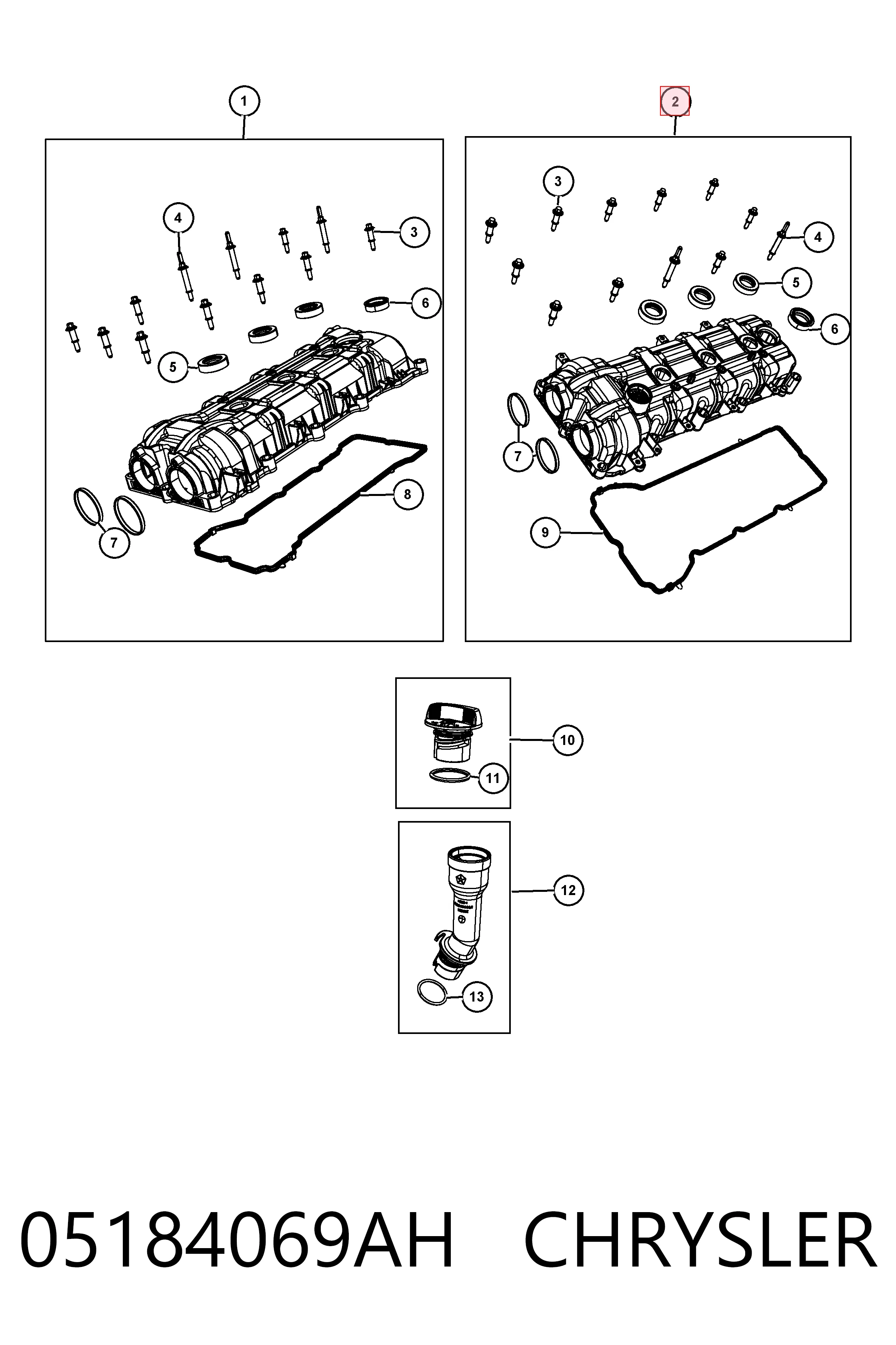 K05184069AI Fiat/Alfa/Lancia Кришка клапанна, ліва