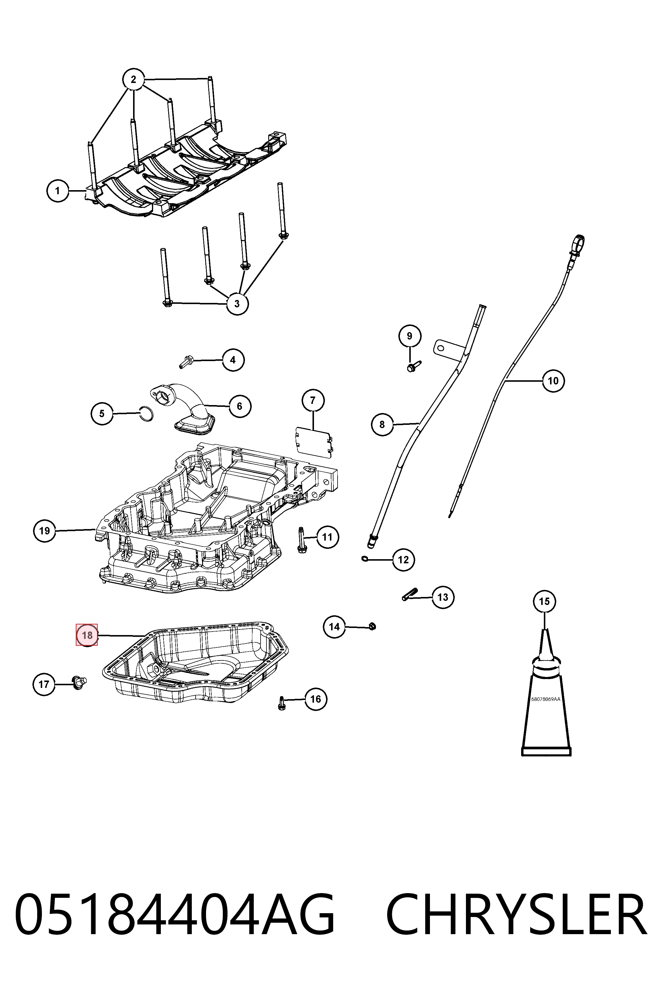 Купити K05184404AF Fiat/Alfa/Lancia Піддон масляний картера двигуна, нижня частина