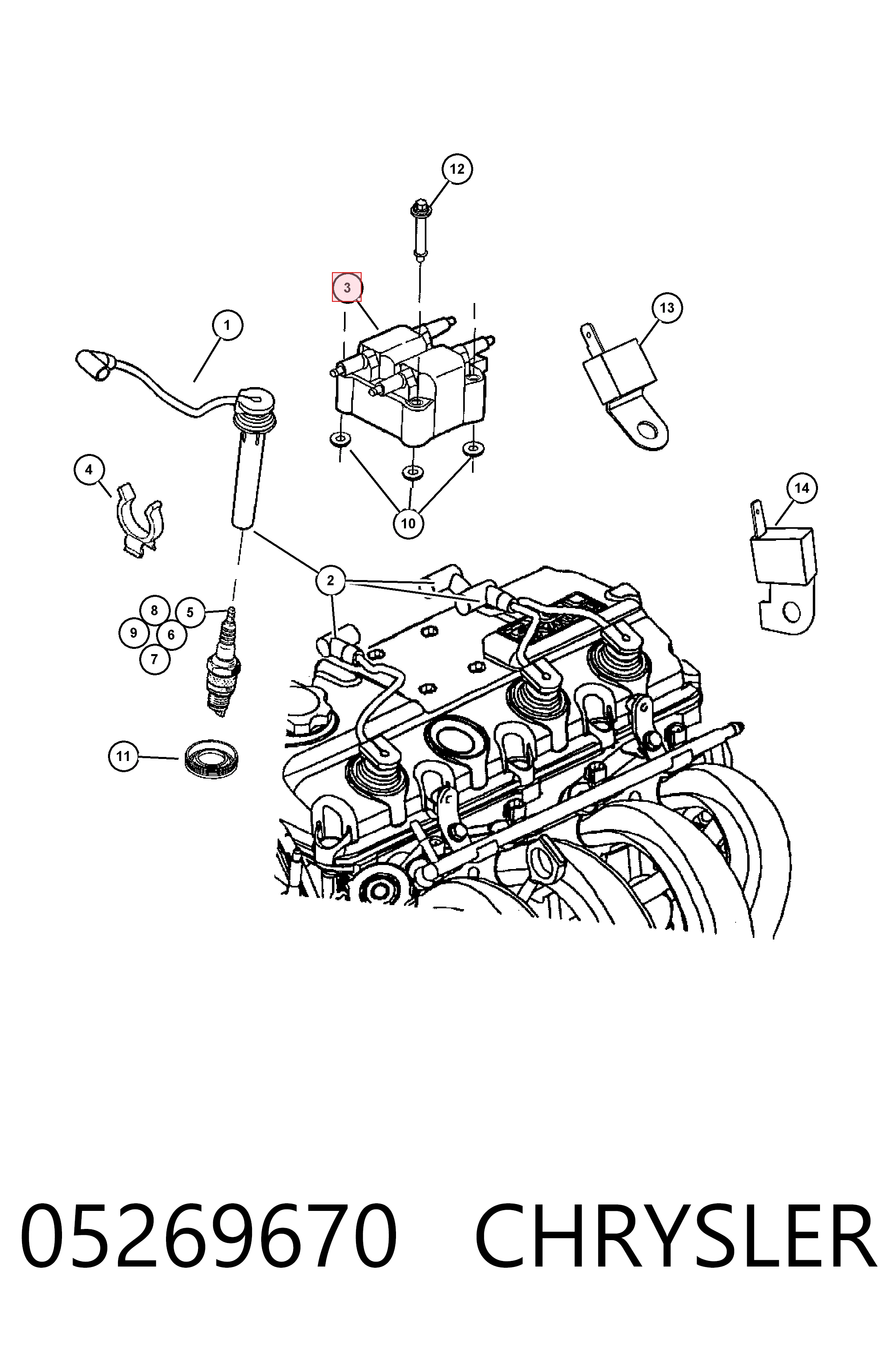 05269670 Chrysler Котушка запалювання