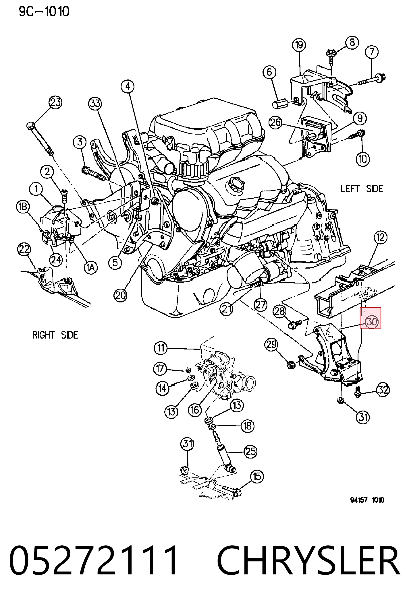 05272111 Chrysler Подушка передньої опори двигуна
