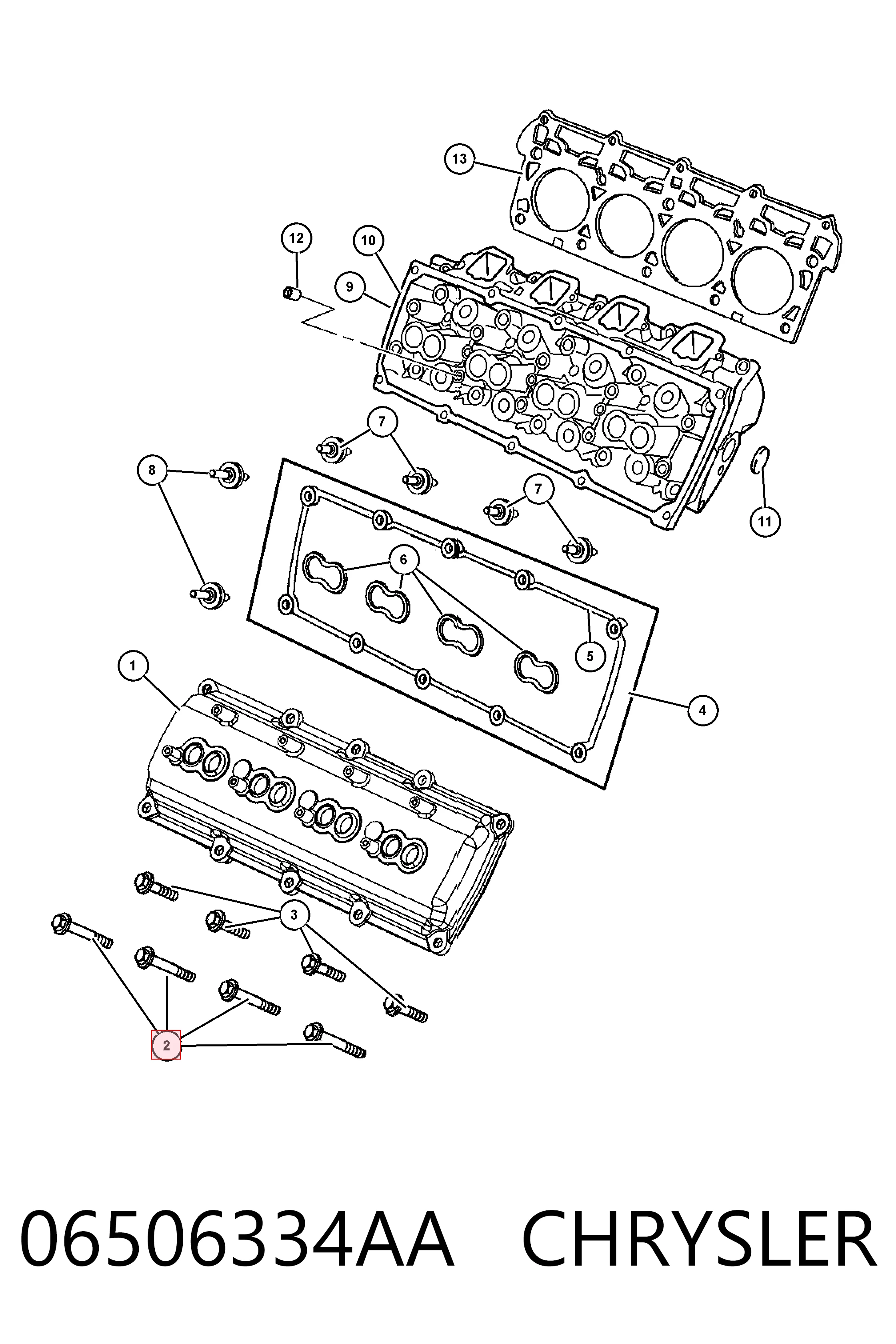 K06510280AA Fiat/Alfa/Lancia Болт кріплення головки блоку циліндрів