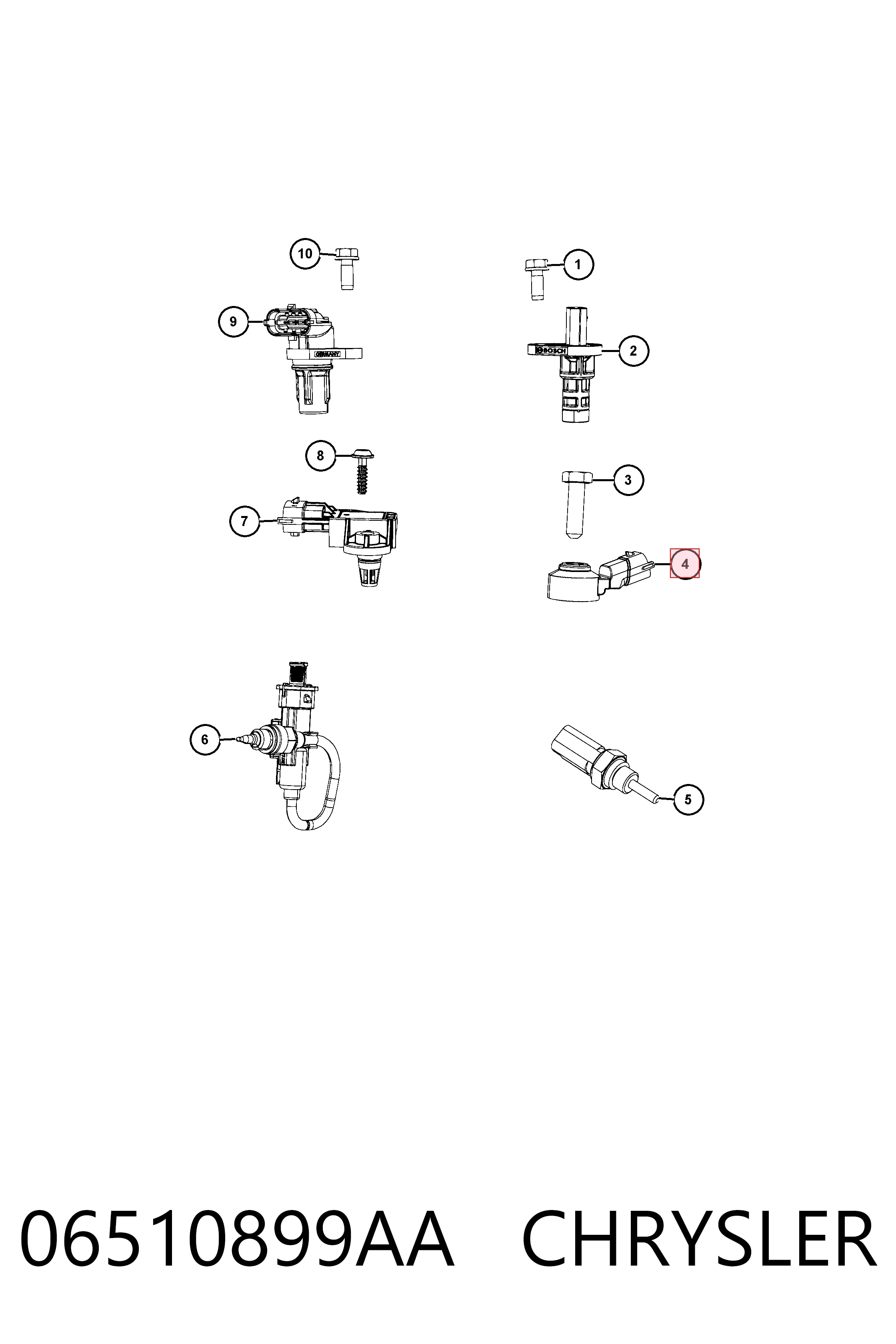 Датчик детонації 68070745AA Bosch