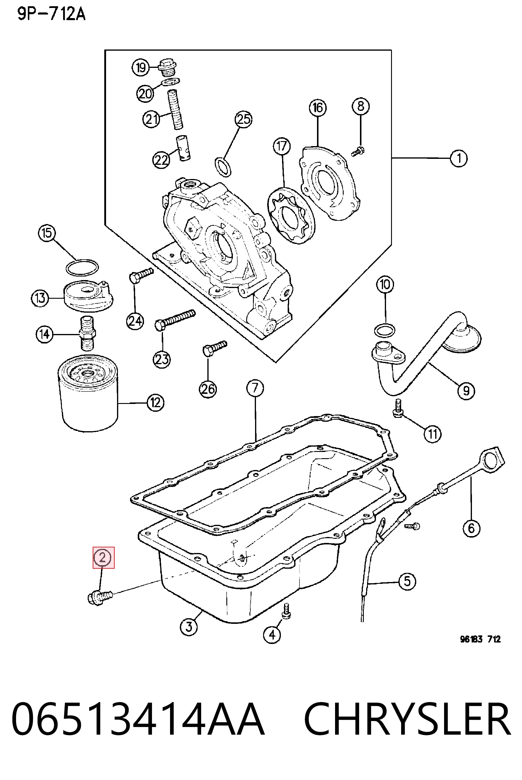 Пробка піддона двигуна K06504894AA Fiat/Alfa/Lancia