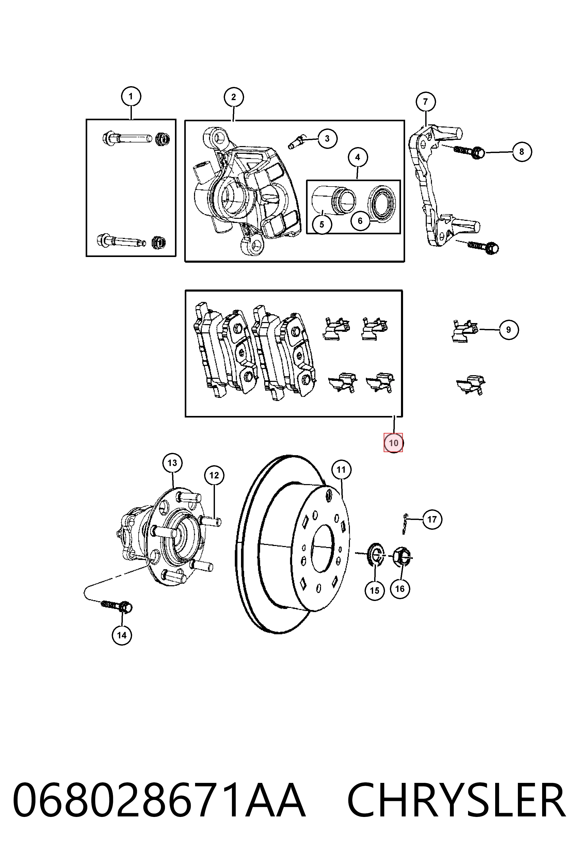 068028671AA Chrysler Колодки гальмівні задні, дискові