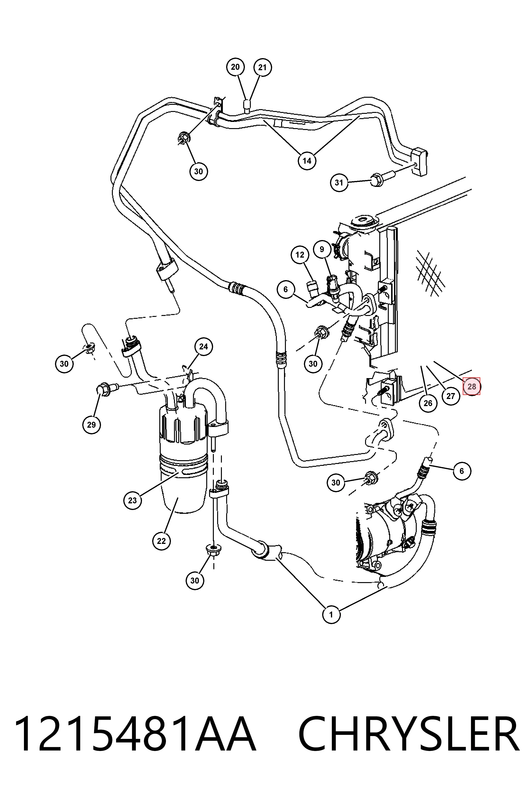 K05191287AB Fiat/Alfa/Lancia Конденсатор