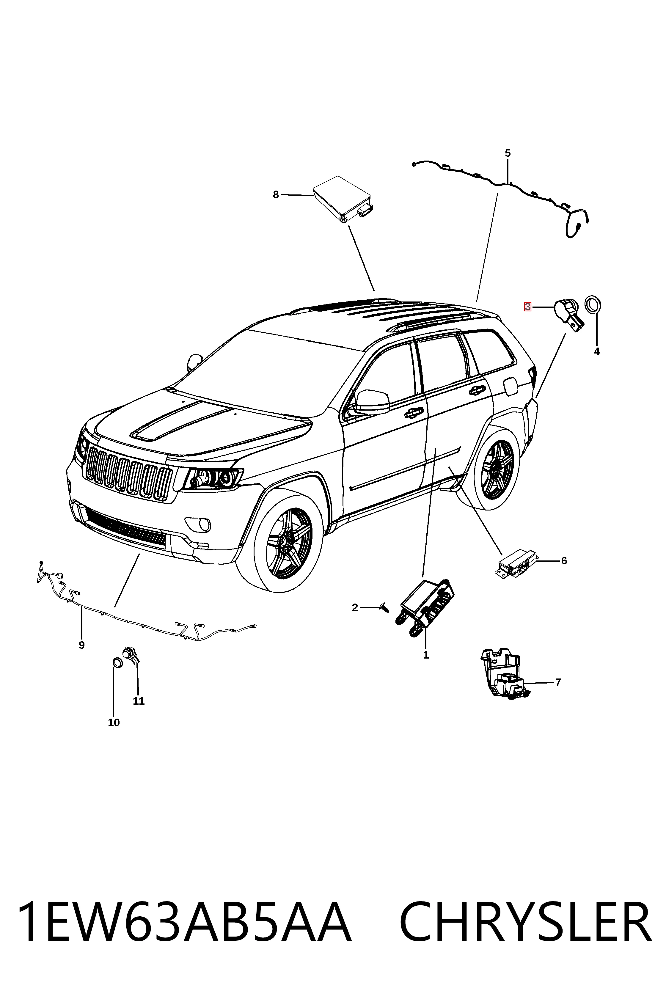 1EW63AB5AA Chrysler Датчик сигналізації паркування (парктронік), передній