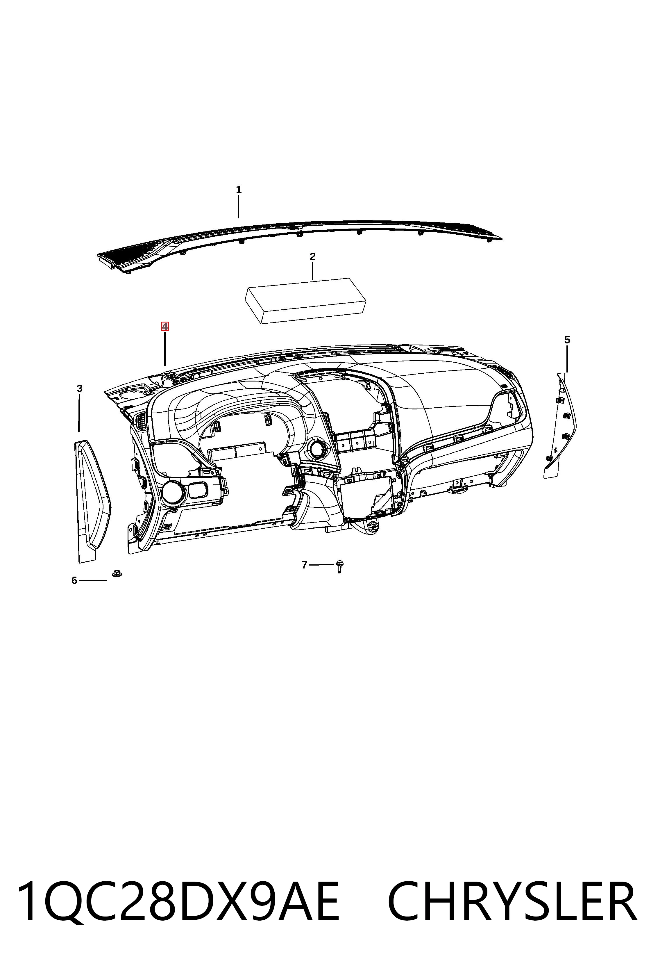 1QC28DX9AE Chrysler Передня панель