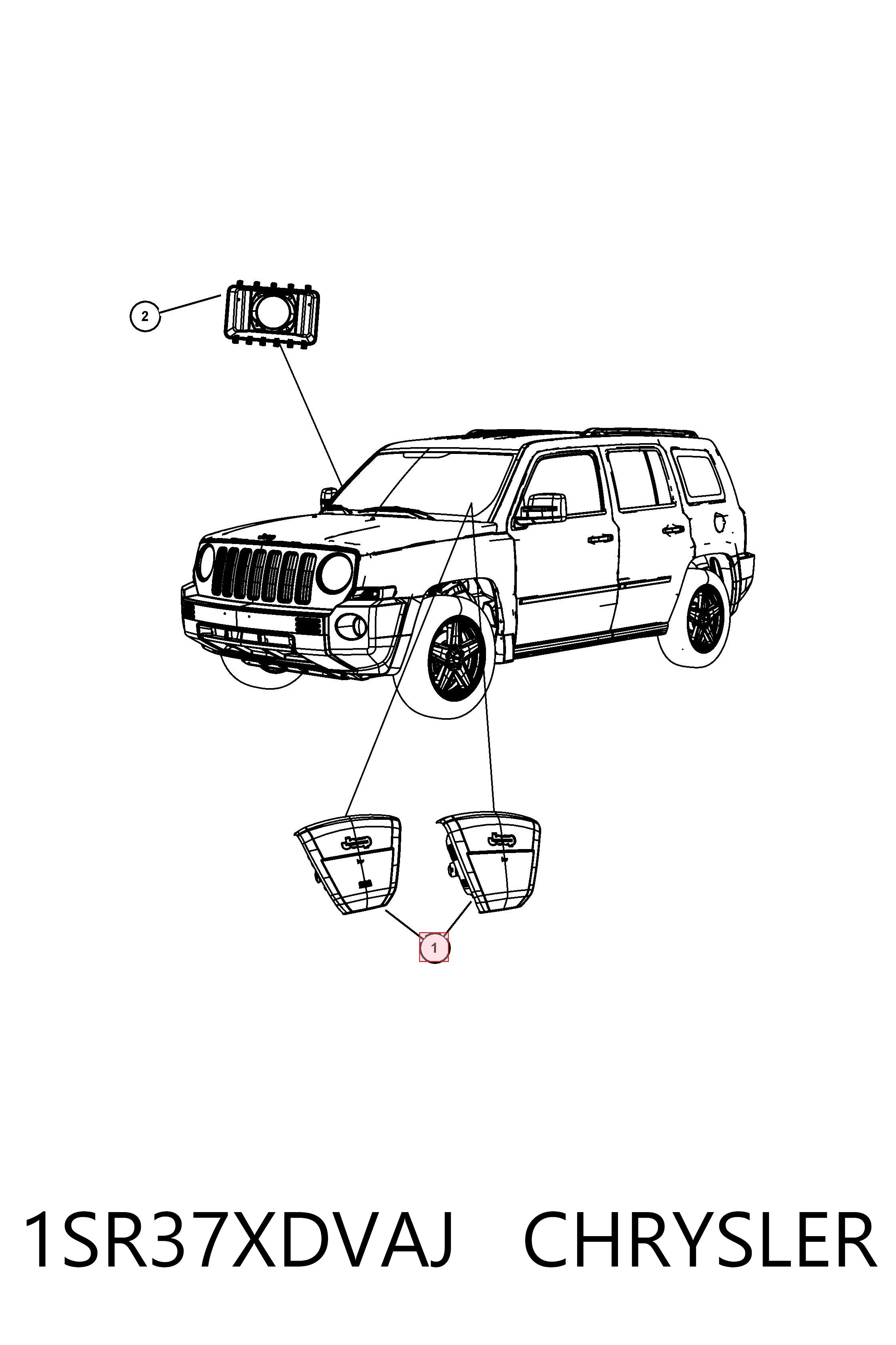 Подушка Айрбег водія Chrysler P1SR37XDVAJ