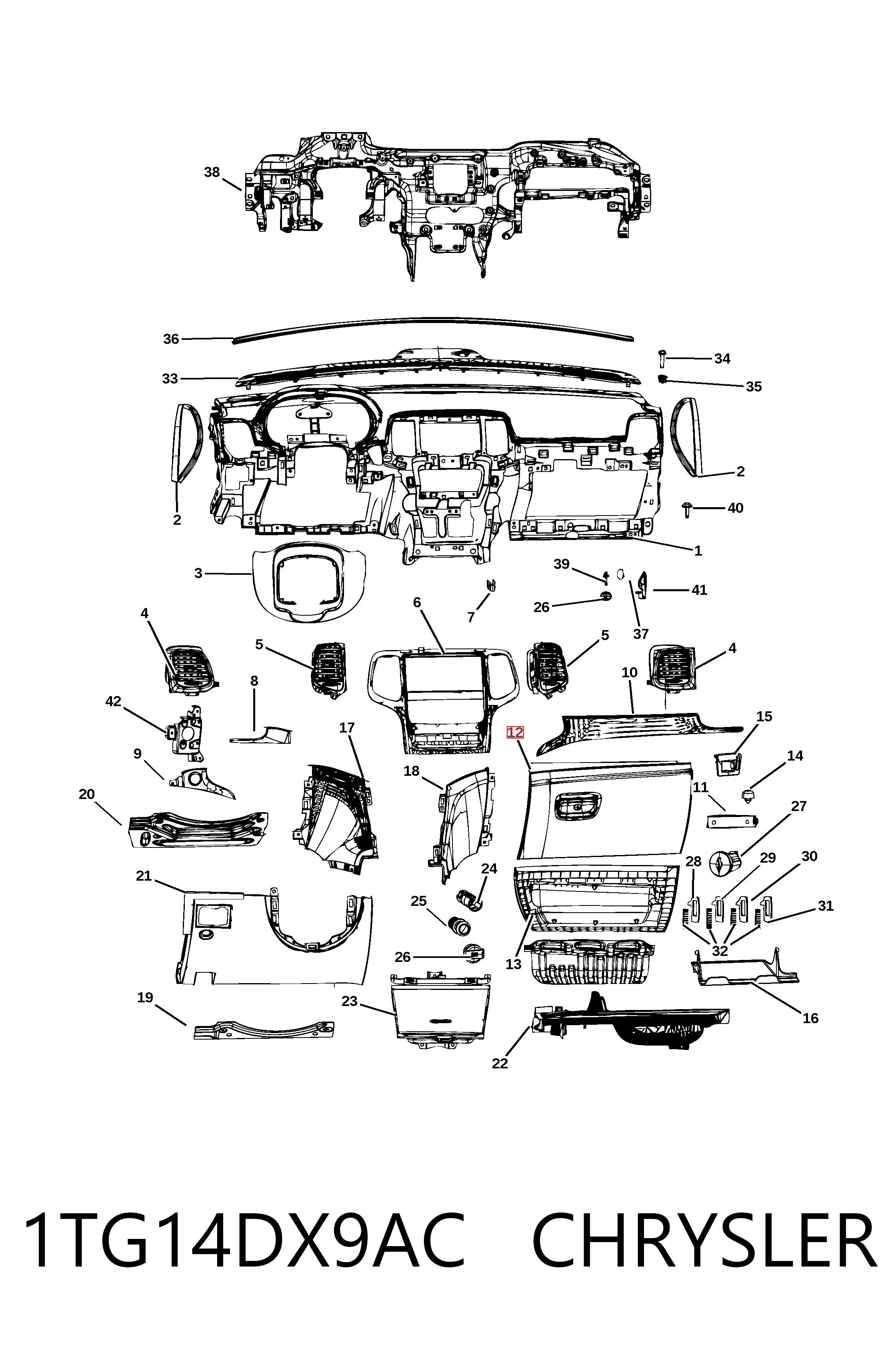 1TG14DX9AC Chrysler Бардачок