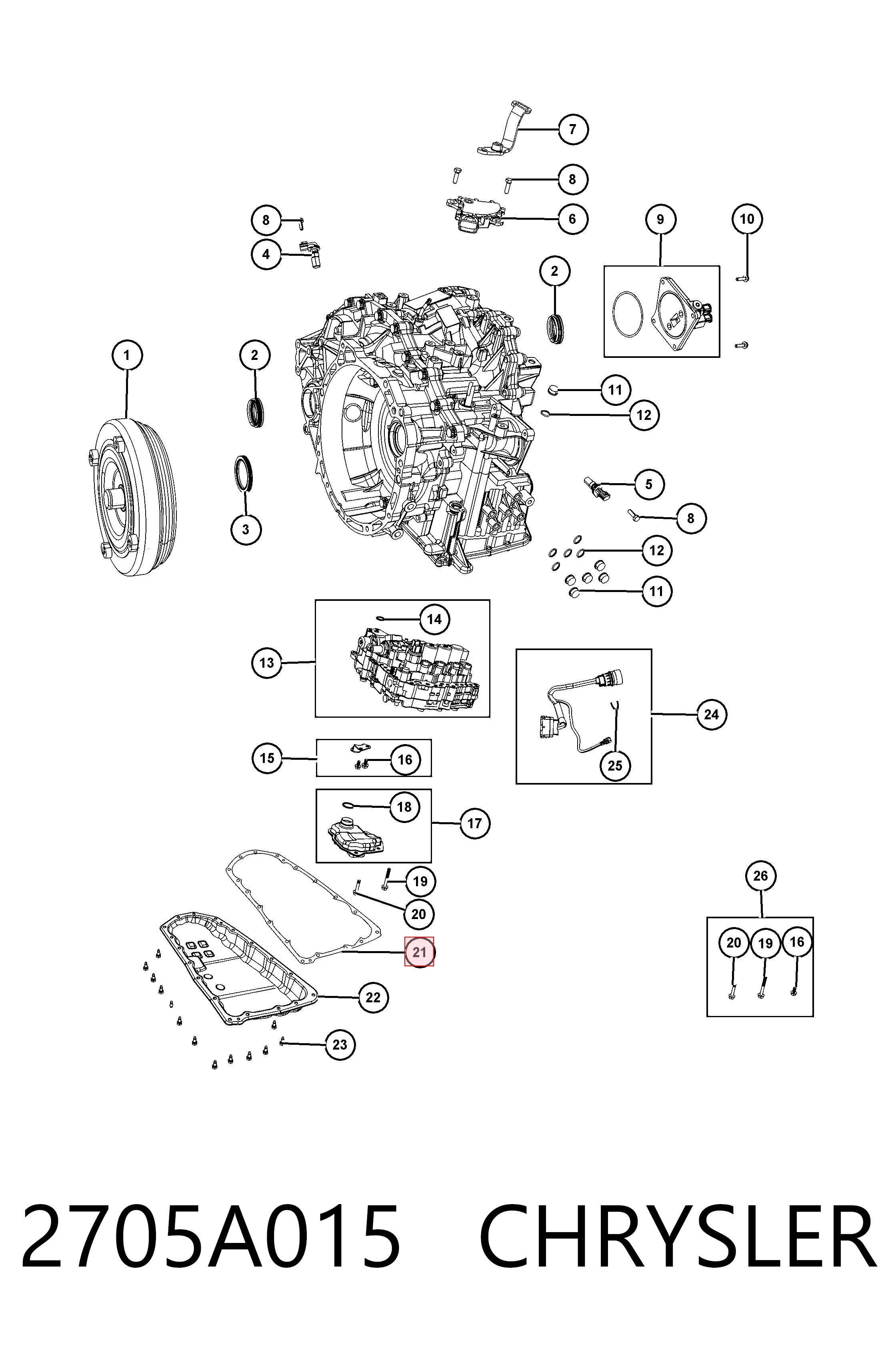 Прокладка піддону АКПП K05189838AA Fiat/Alfa/Lancia