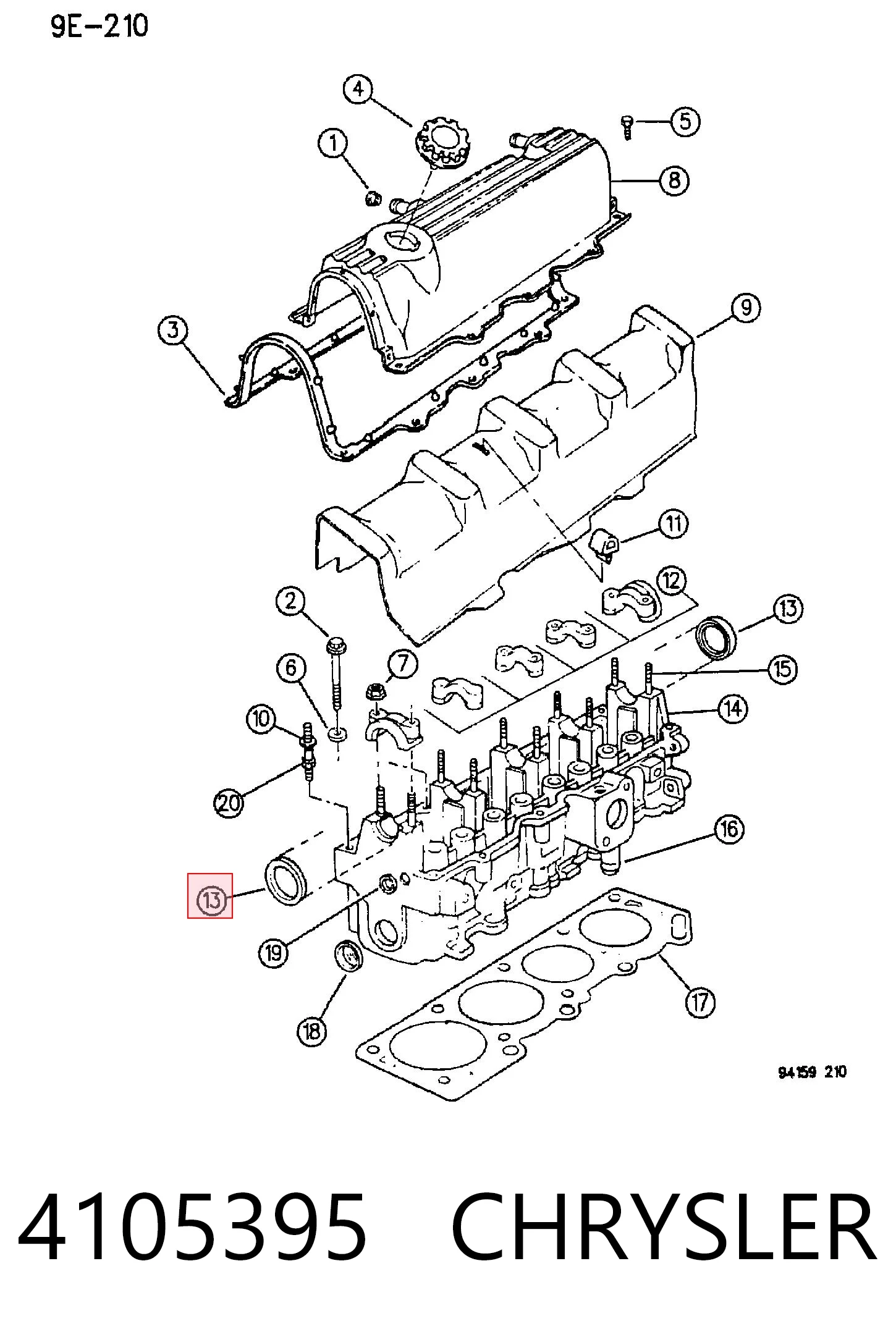 4105395 Chrysler Сальник распредвала двигуна, передній