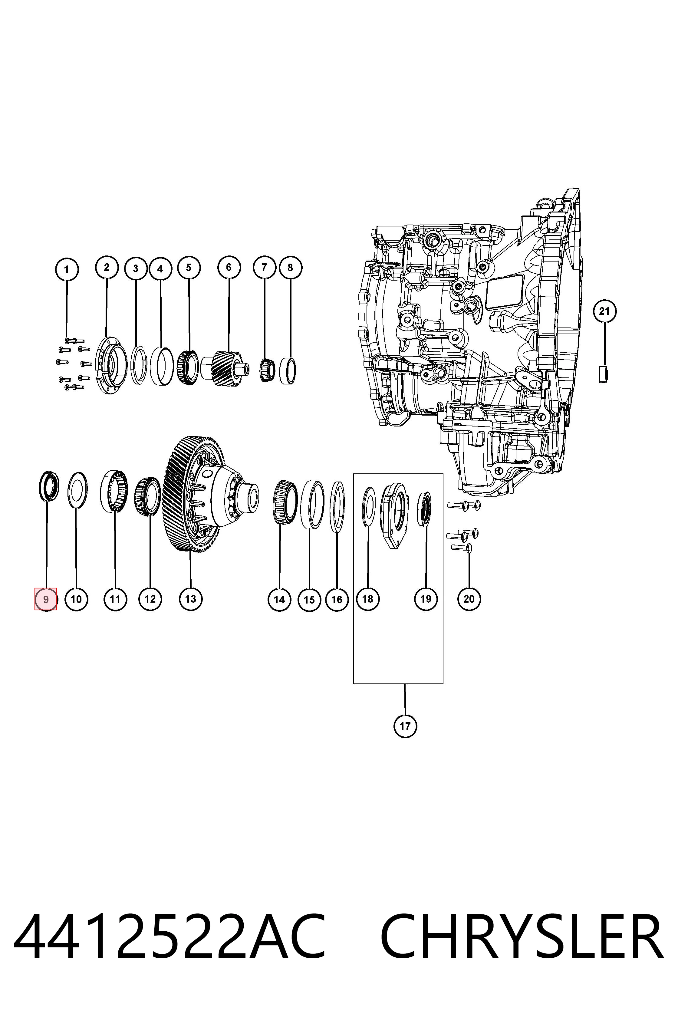 4412522AC Chrysler Сальник переднього моста