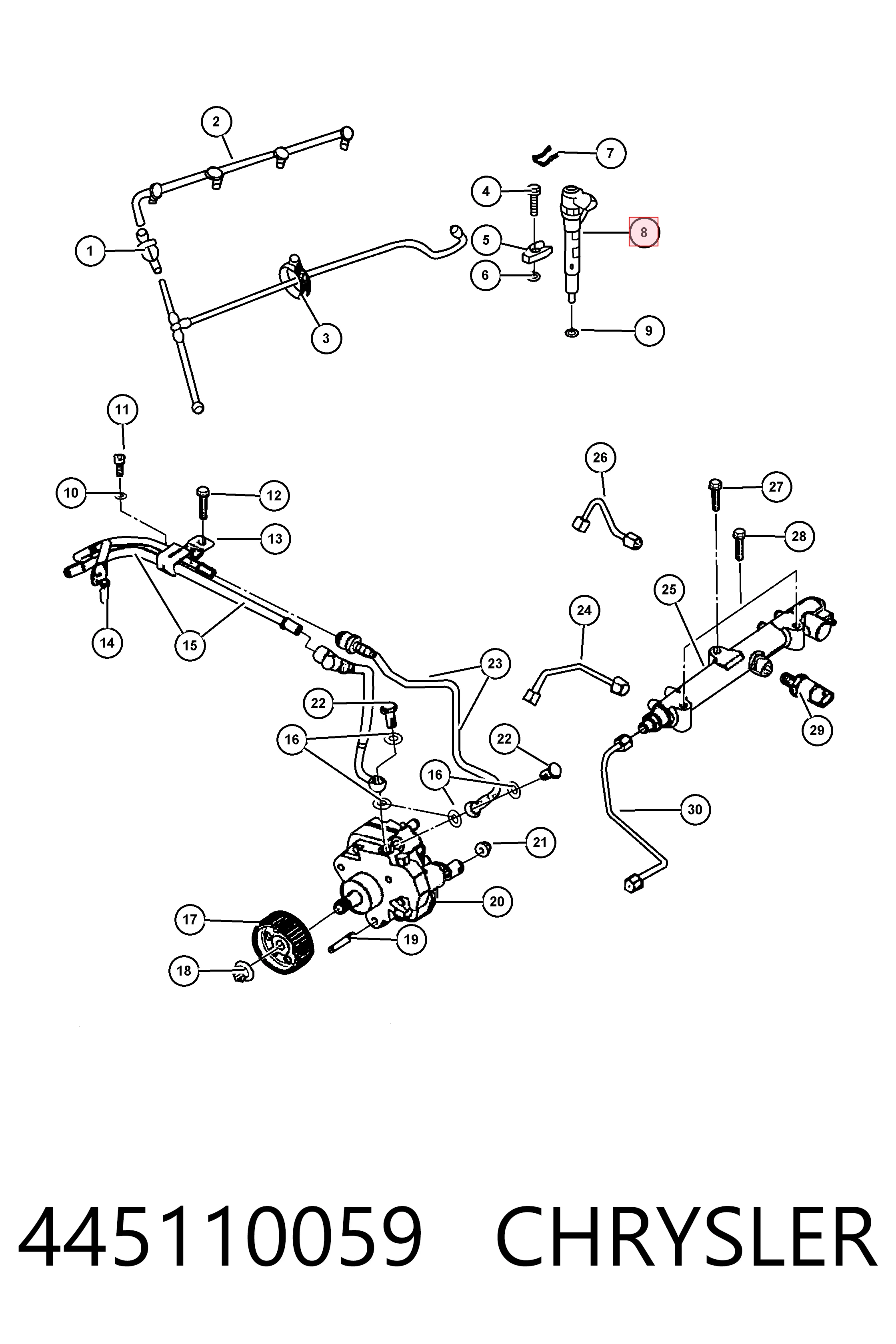 Форсунка інжектора Fiat/Alfa/Lancia K05066820AA