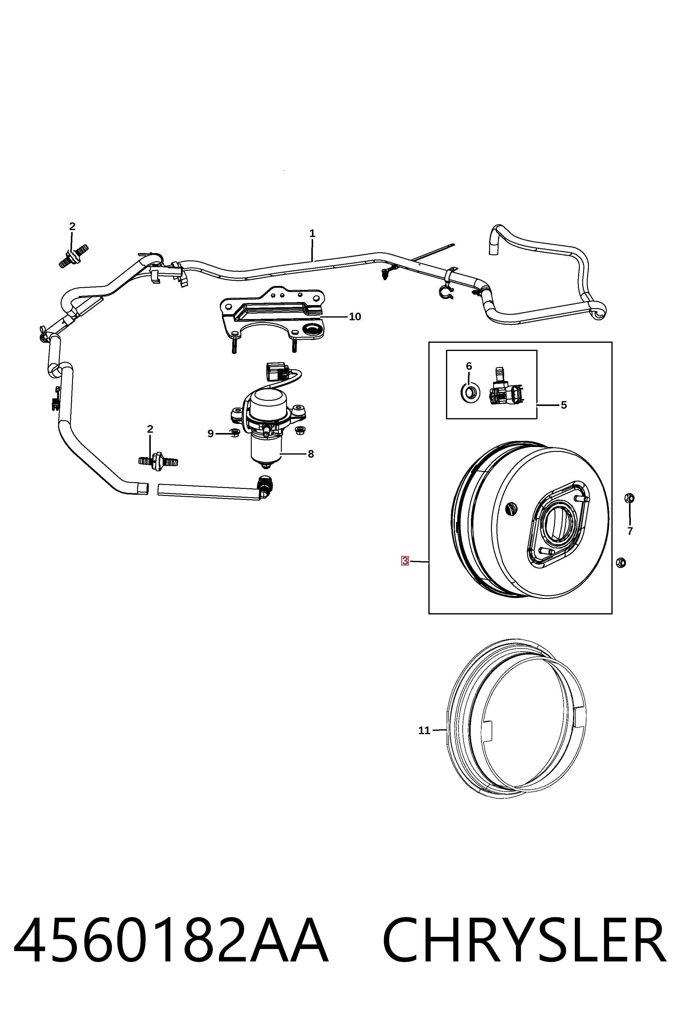 Вакуумника Fiat/Alfa/Lancia K04560182AB ціна, від 56.43 USD