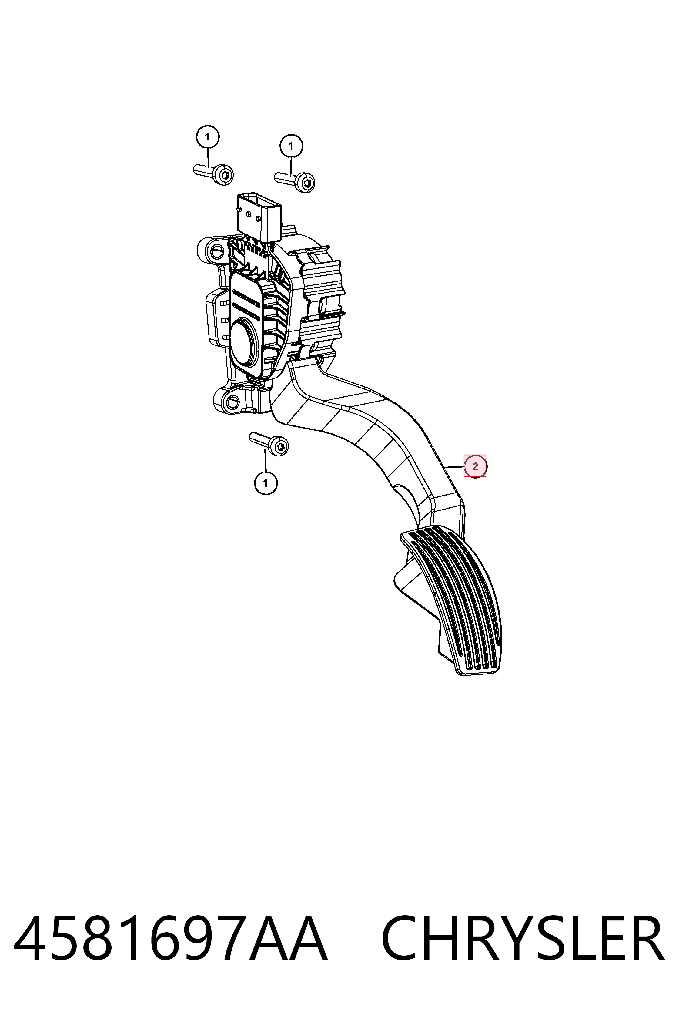 4581697AA Chrysler Педаль газу (акселератора)