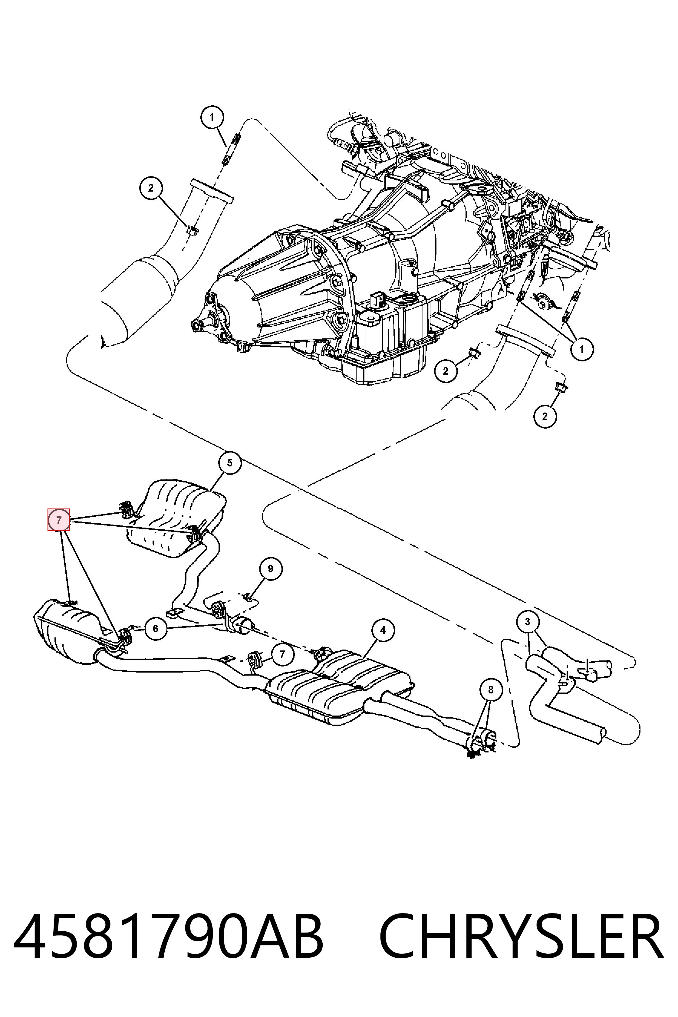 4581790AB Chrysler Кронштейн кріплення глушника