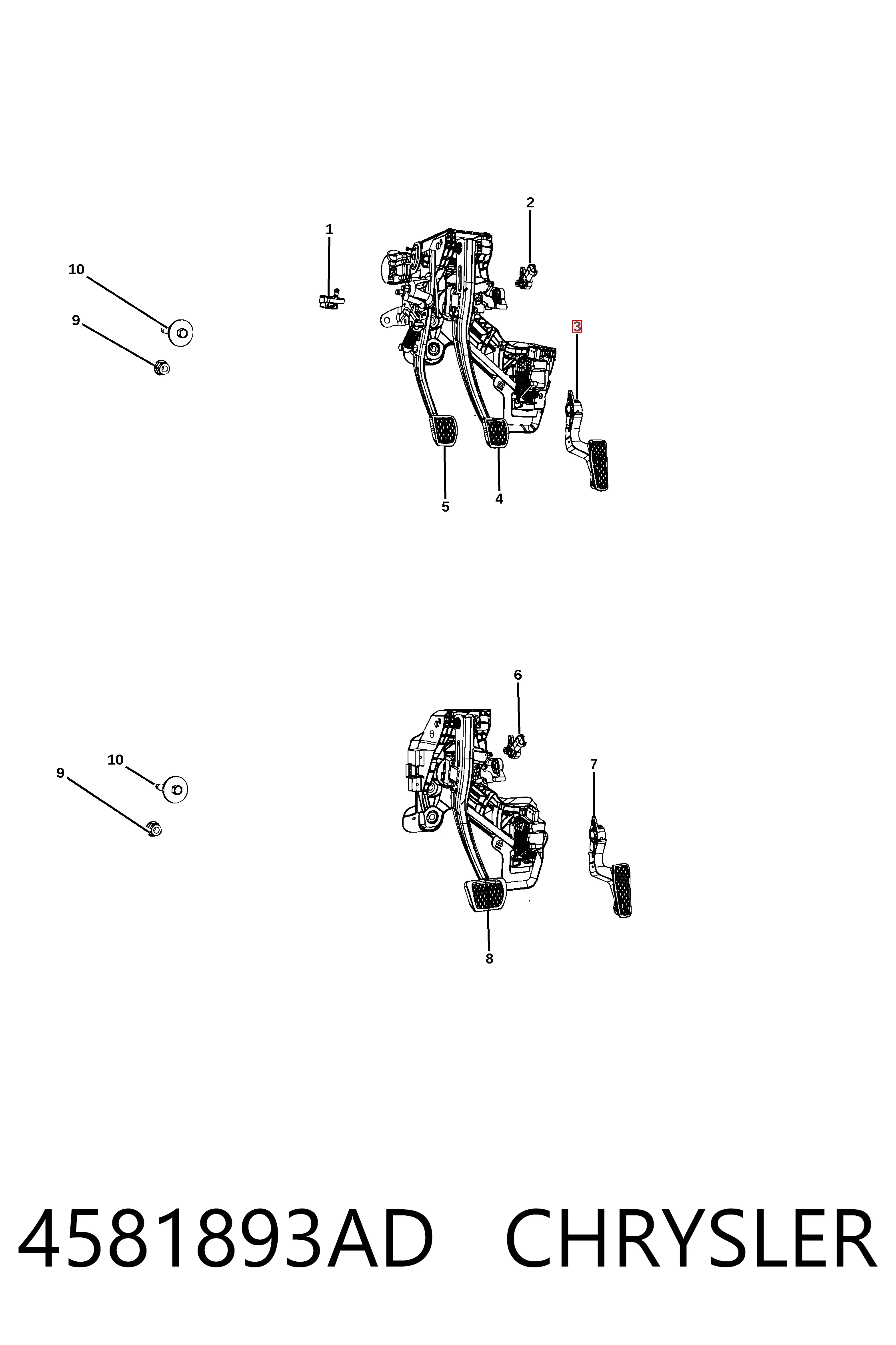 Педаль газу K04581893AE Fiat/Alfa/Lancia