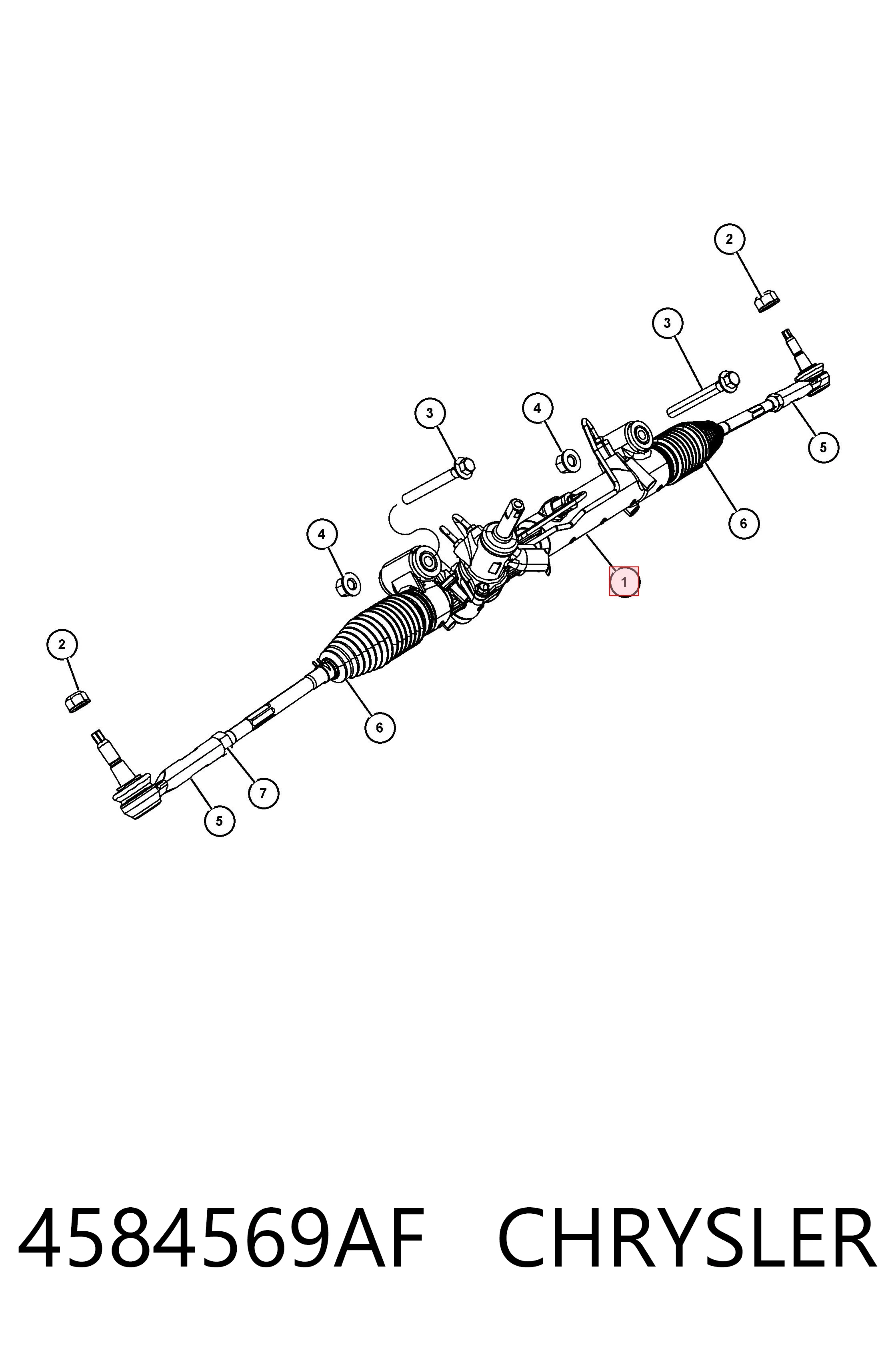 4584569AF Chrysler Рейковий рульовий механізм
