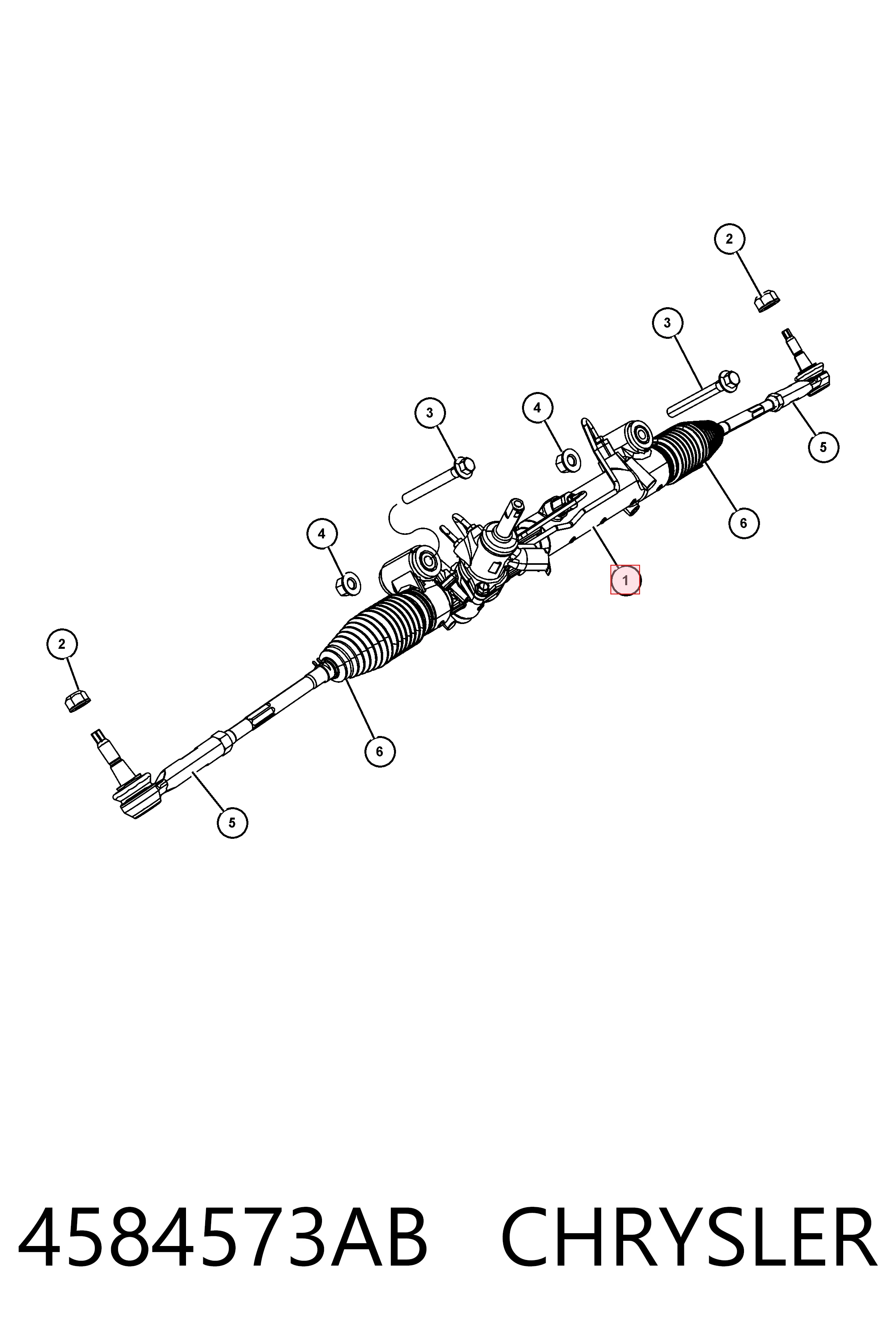4584573AB Chrysler Рейковий рульовий механізм