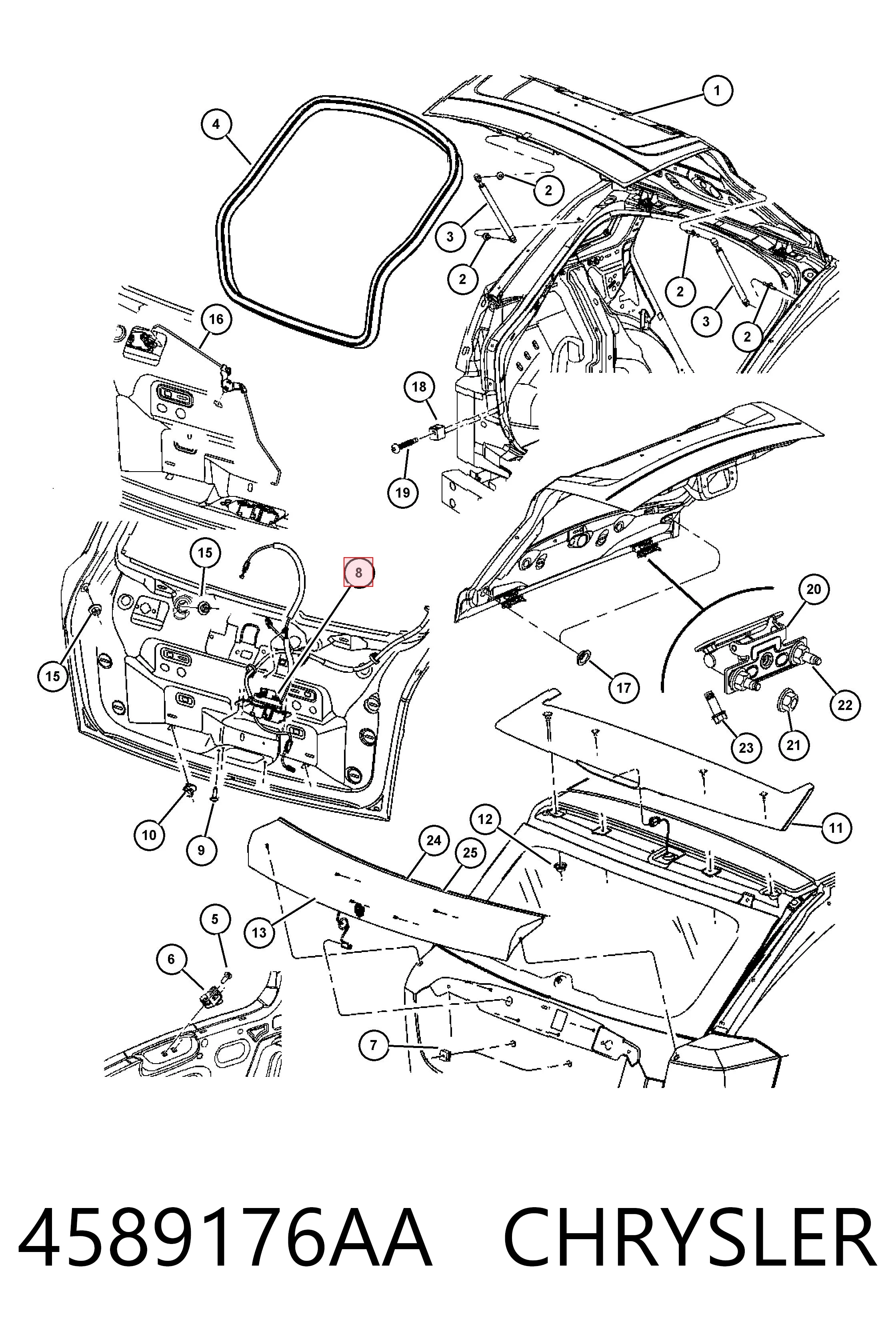 Замок кришки багажника Fiat/Alfa/Lancia K04589176AA