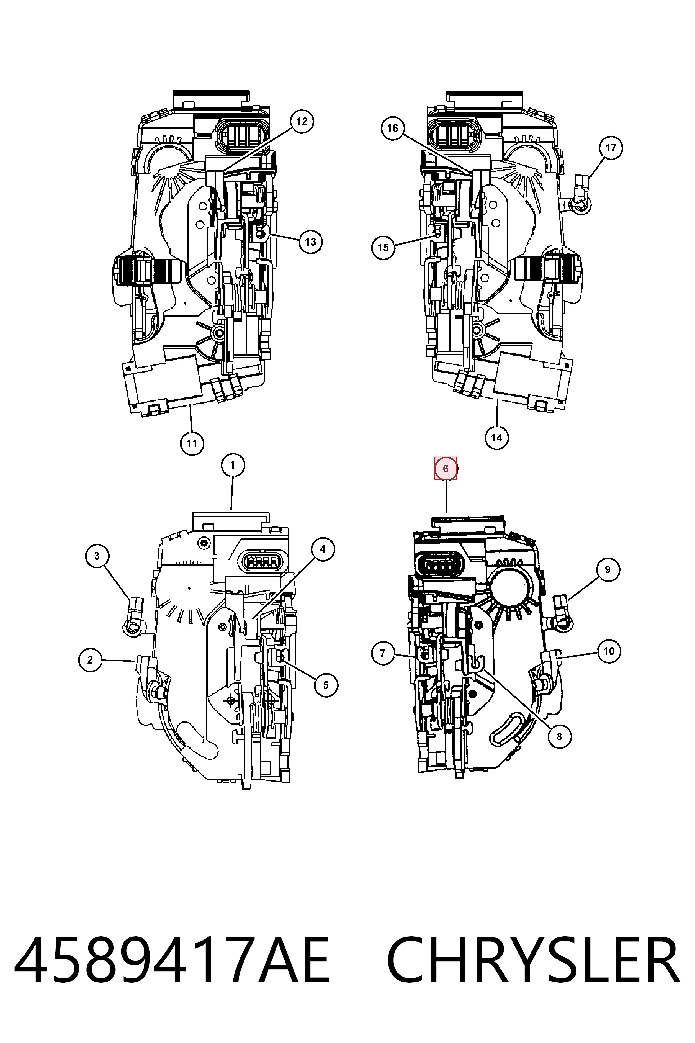 Купити K04589417AH Fiat/Alfa/Lancia Замок передньої лівої двері