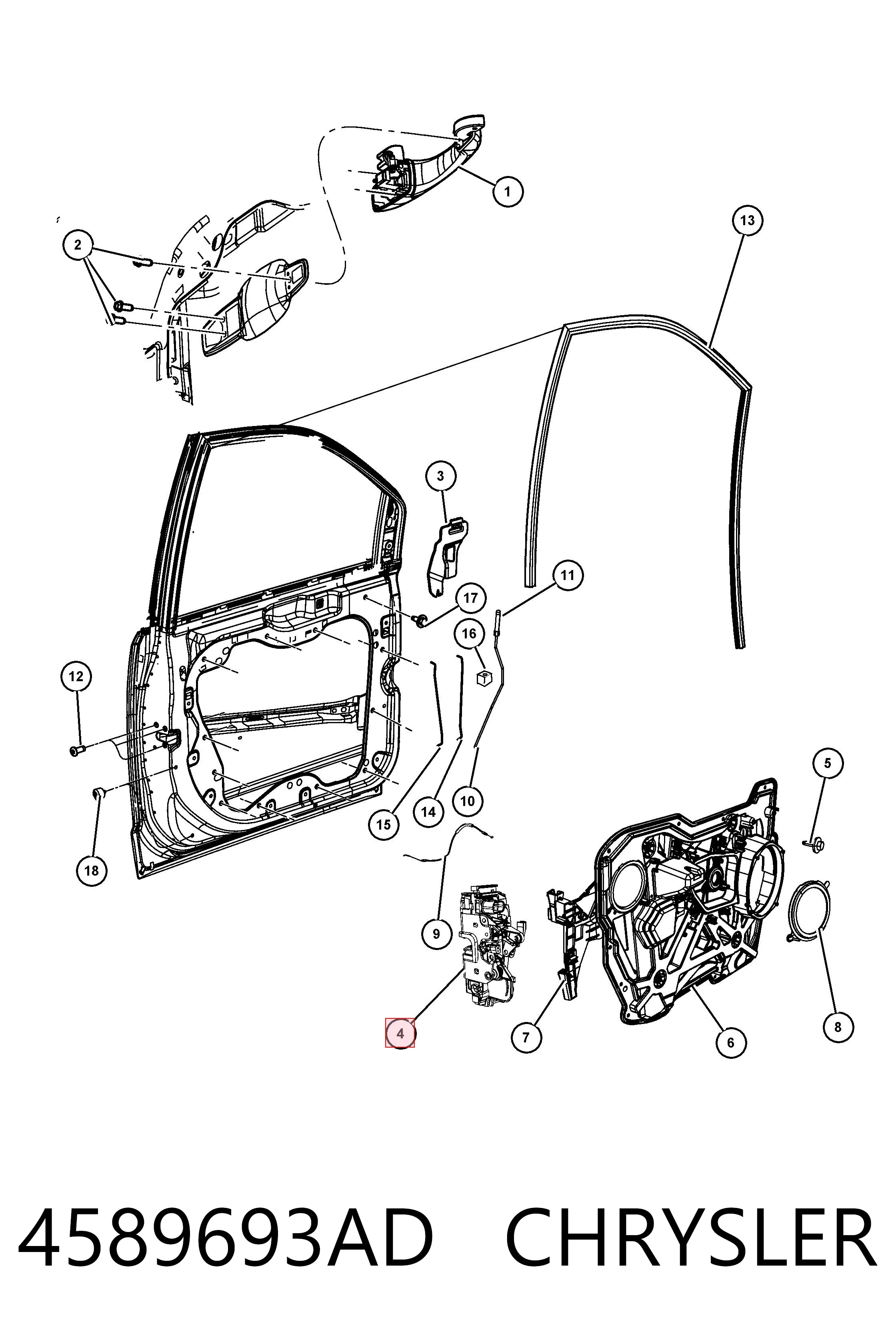 4589693AD Chrysler Замок водійських дверей