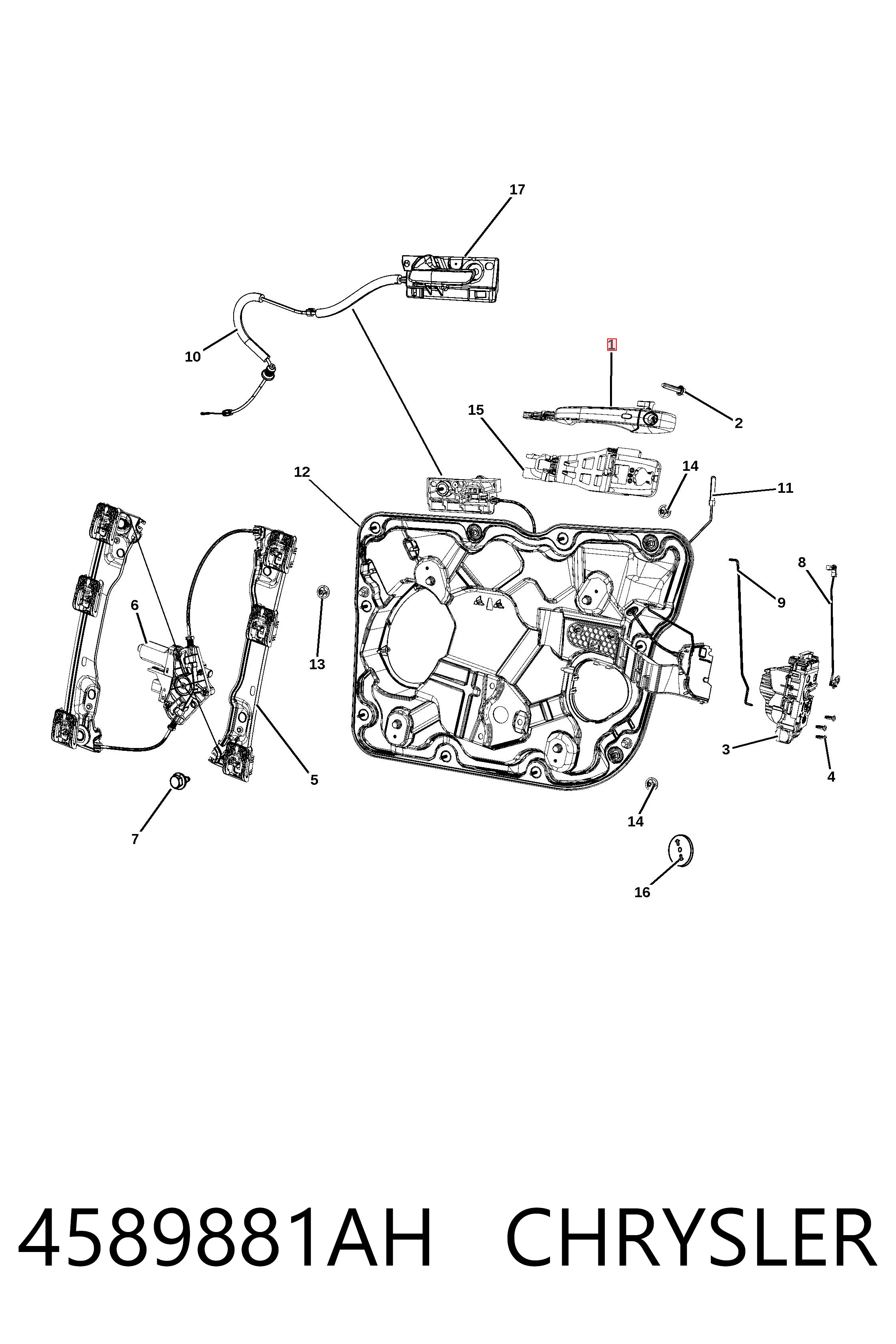 K04589881AH Fiat/Alfa/Lancia Ручка передньої двері зовнішня ліва