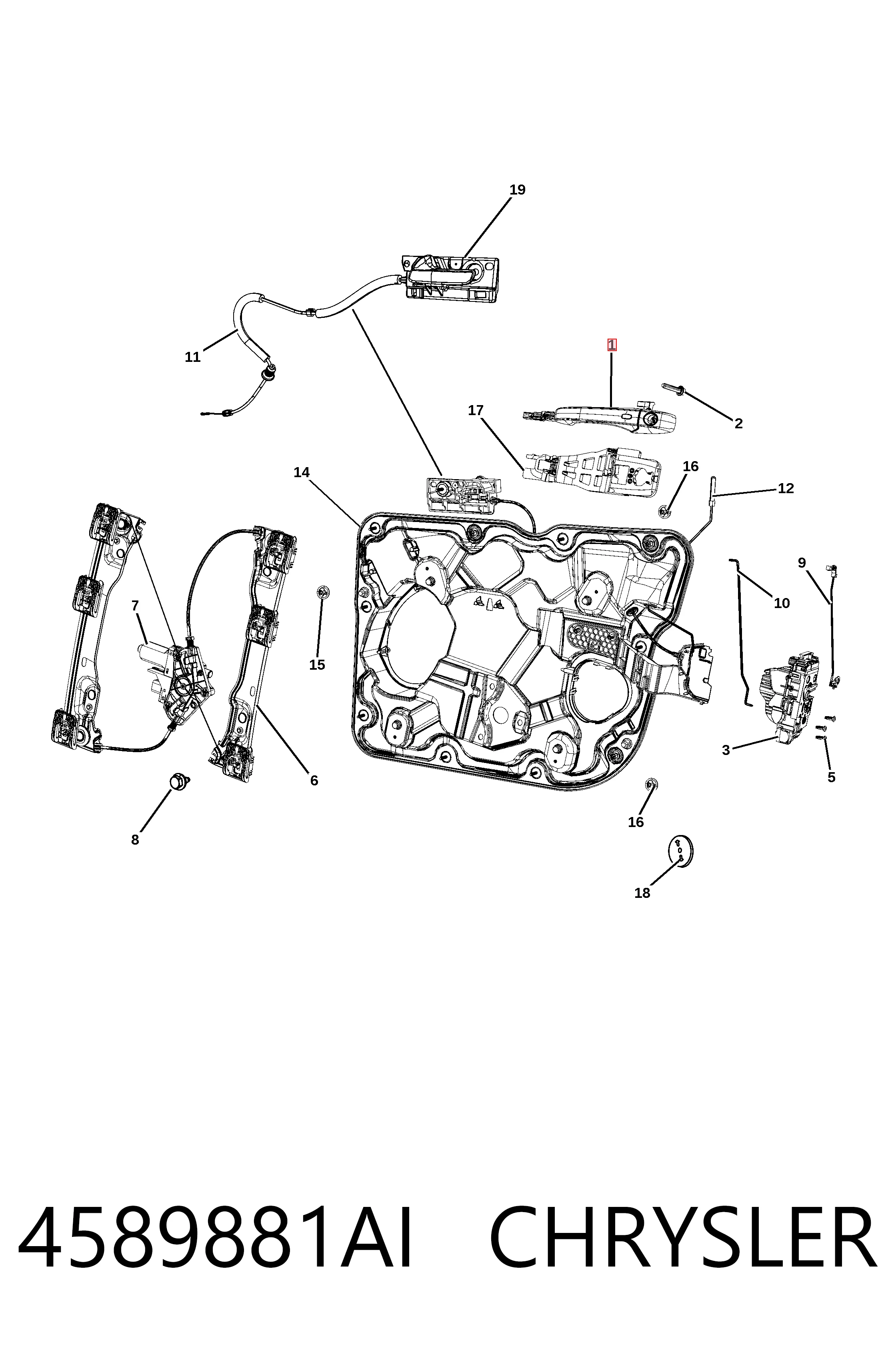 Ручка передньої двері зовнішня ліва Fiat/Alfa/Lancia K04589881AH ціна, від 23.14 USD