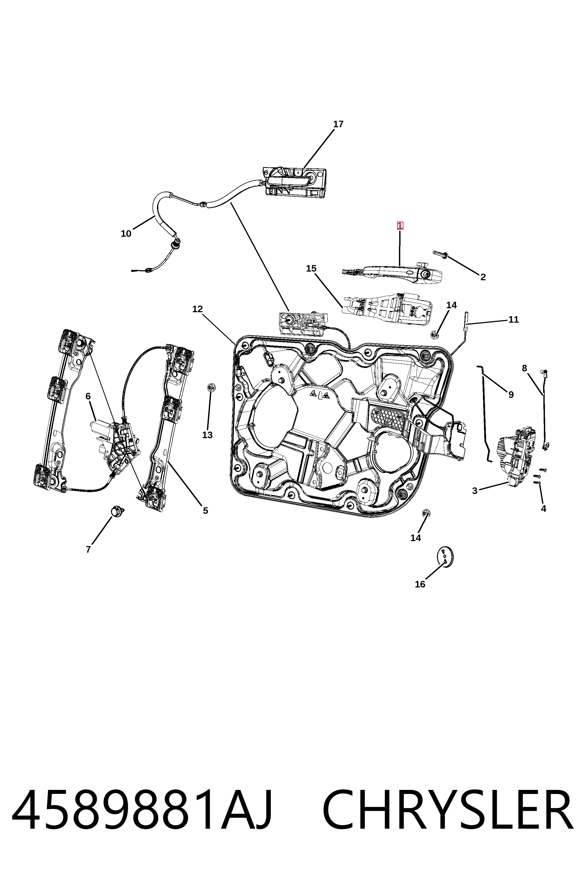 Купити K04589881AH Fiat/Alfa/Lancia Ручка передньої двері зовнішня ліва