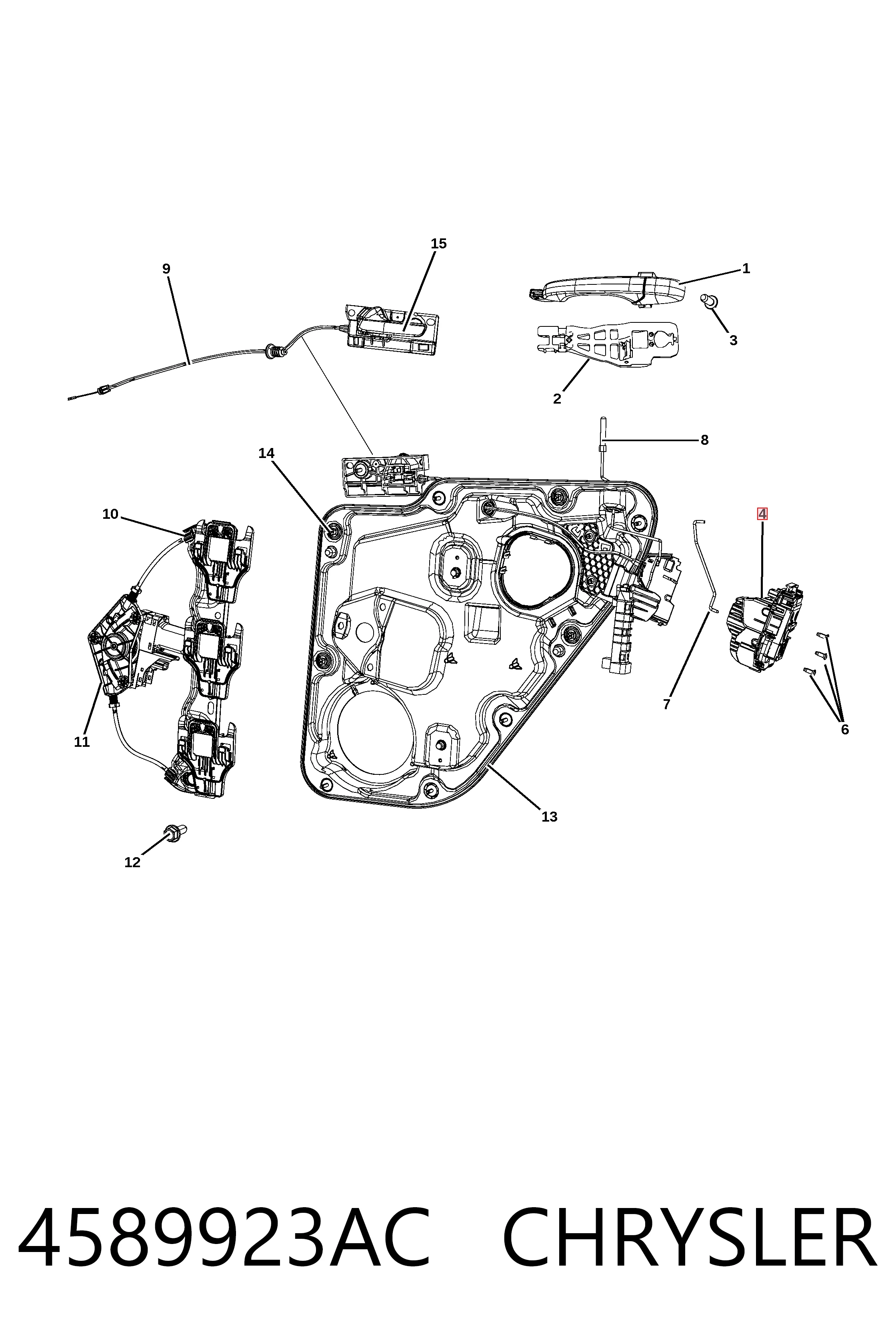 Купити K04589923AH Fiat/Alfa/Lancia Замок задньої двері, лівої