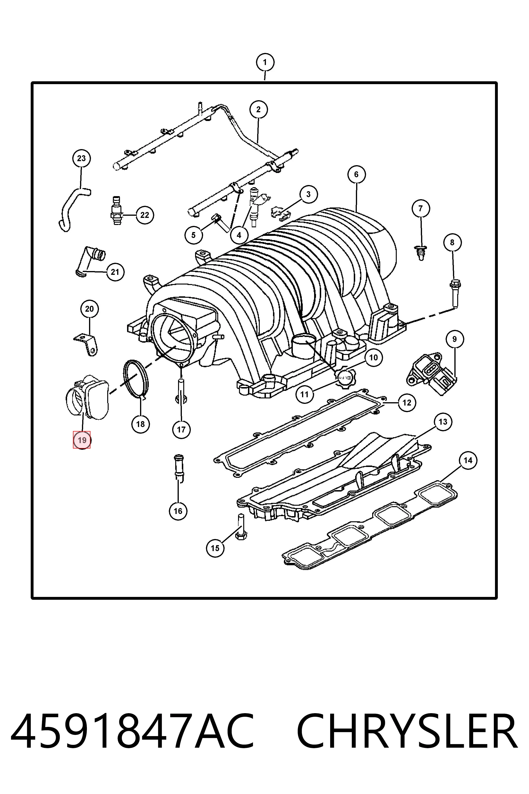 4591847AC Chrysler Дросільна заслінка в зборі