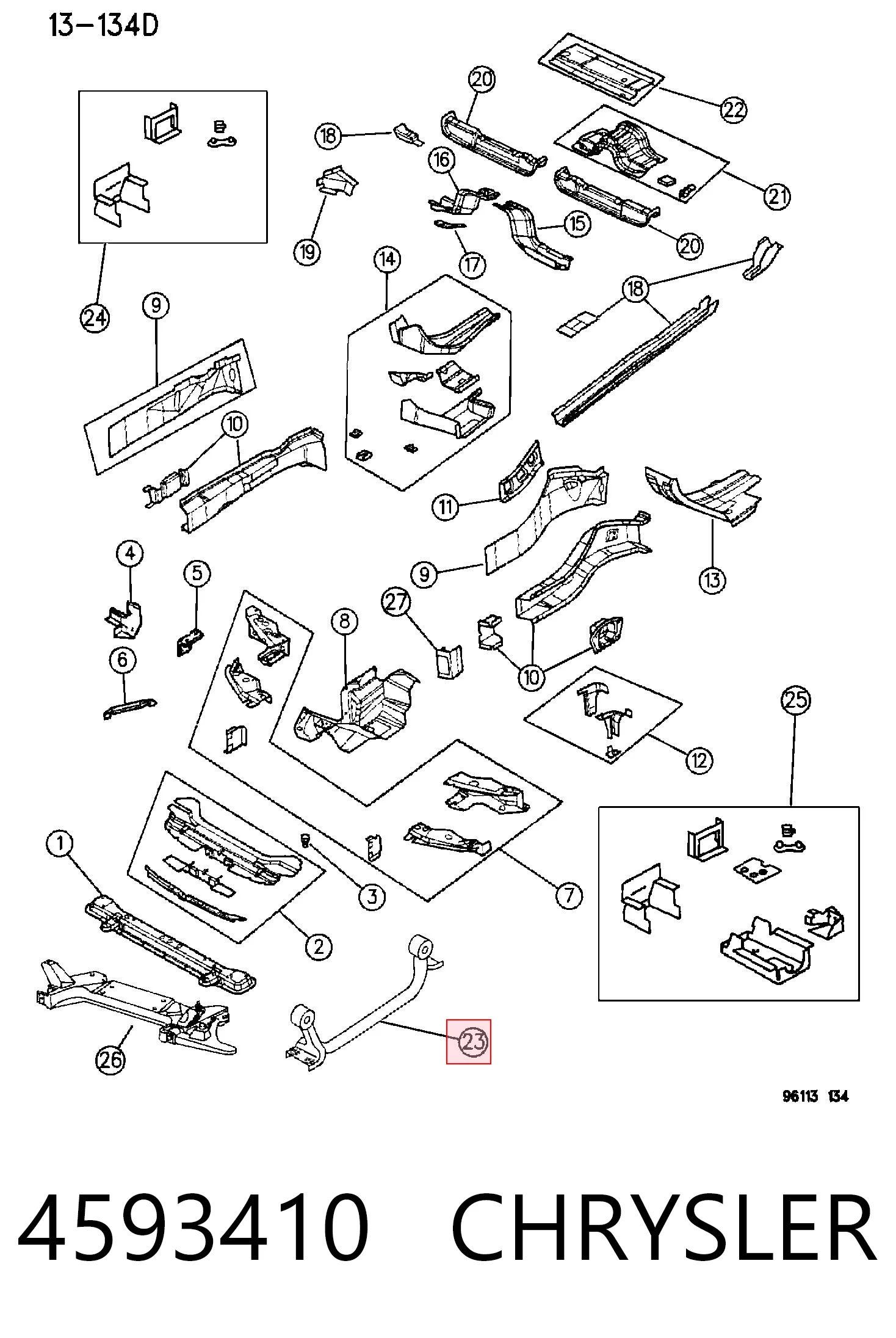 4593410 Chrysler Подушка (опора) двигуна, ліва/права