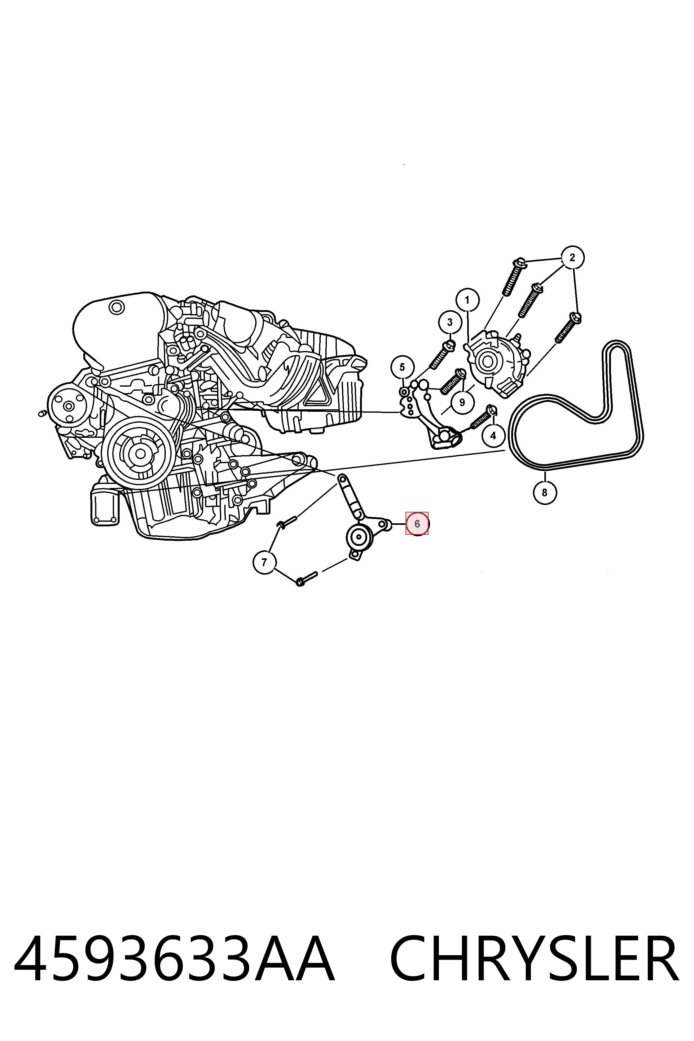 4593633AA Chrysler Натяжна планка поліклинового ременя